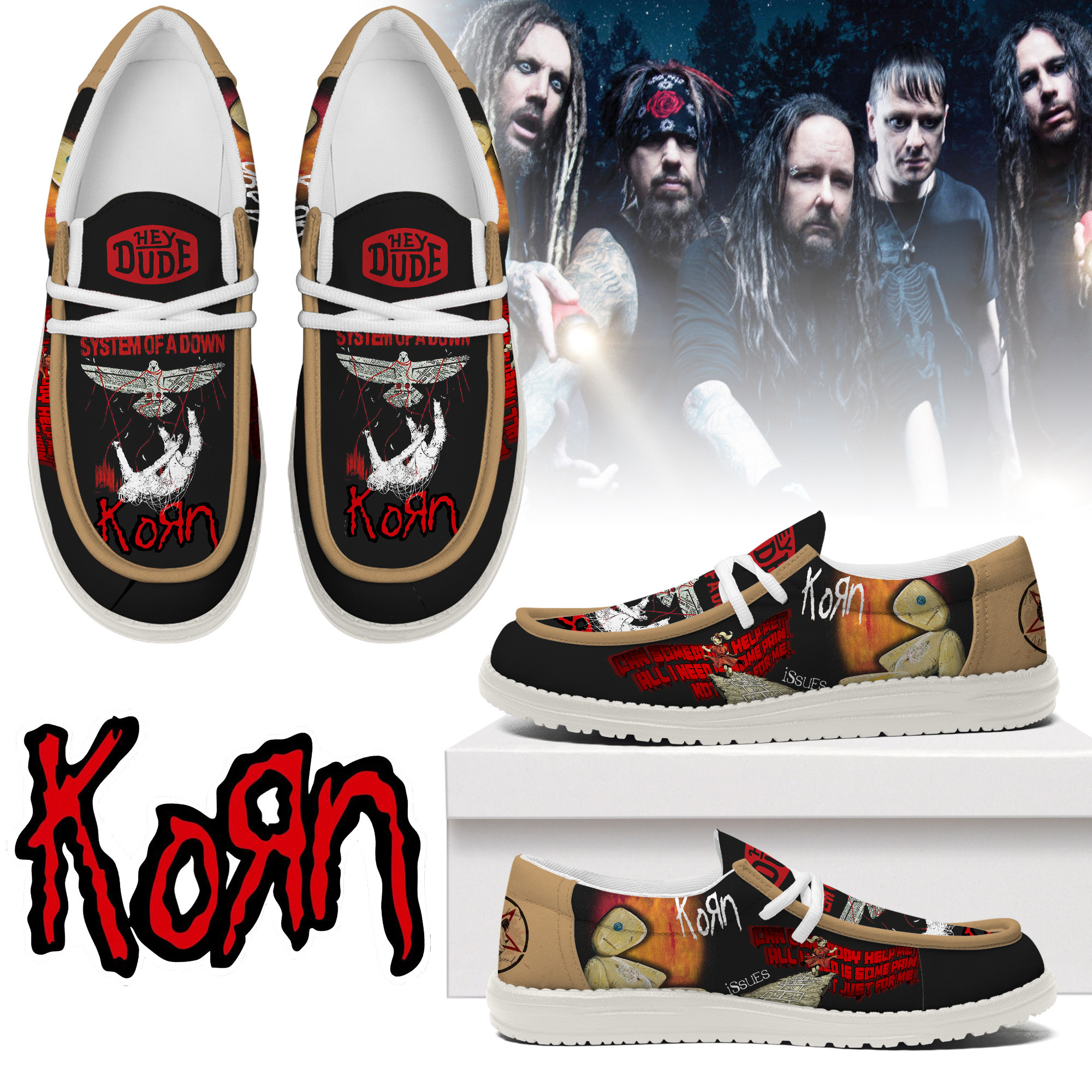 JWFancy Korn – Custom Name Hey Dude