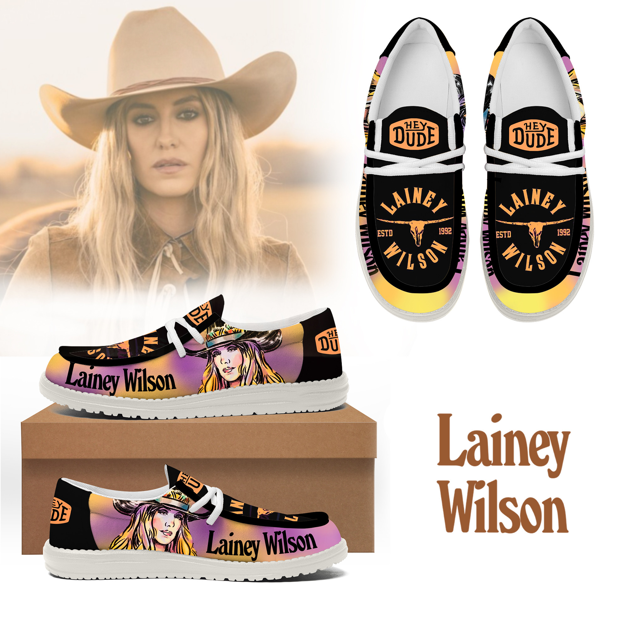 JWFancy Lainey Wilson – Custom Name Hey Dude