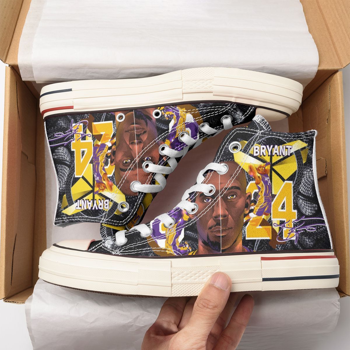 JWFancy Laker Bryant High Top Canvas Sneakers Shoes For Men And Women