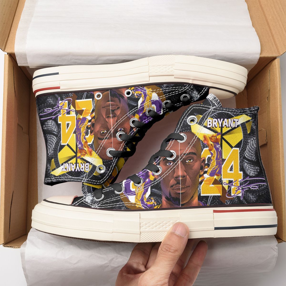 JWFancy Laker Bryant High Top Canvas Sneakers Shoes For Men And Women