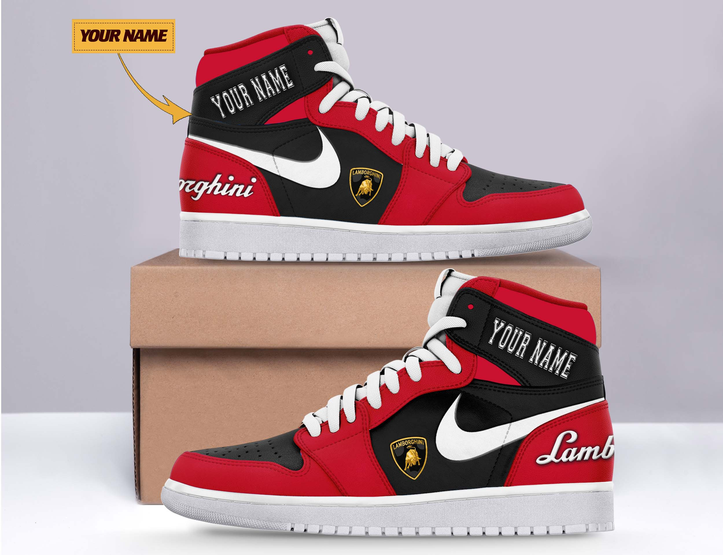 JWFancy Lamborghini AJ1 High Sneakers Shoes For Men And Women