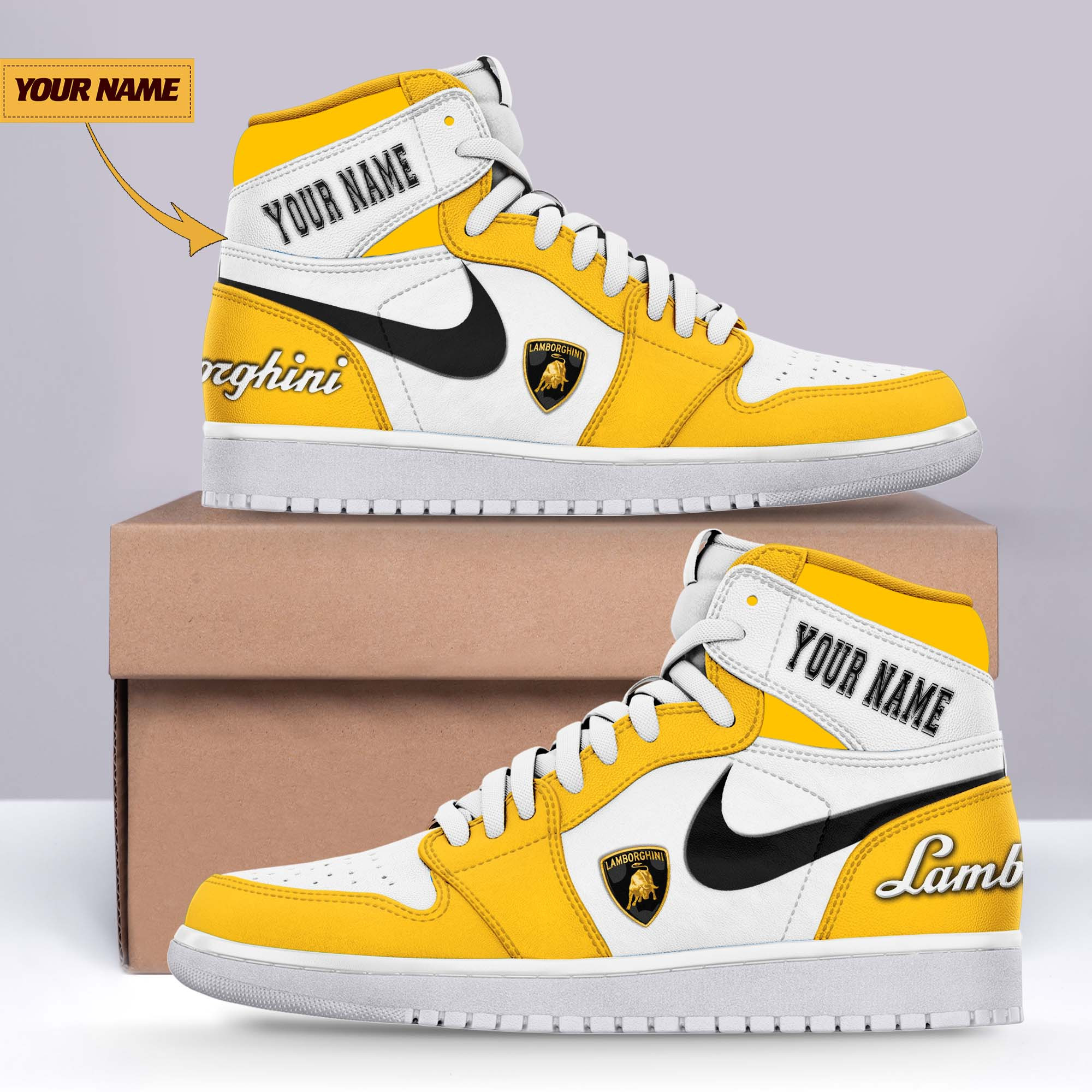JWFancy Lamborghini AJ1 High Sneakers Shoes For Men And Women