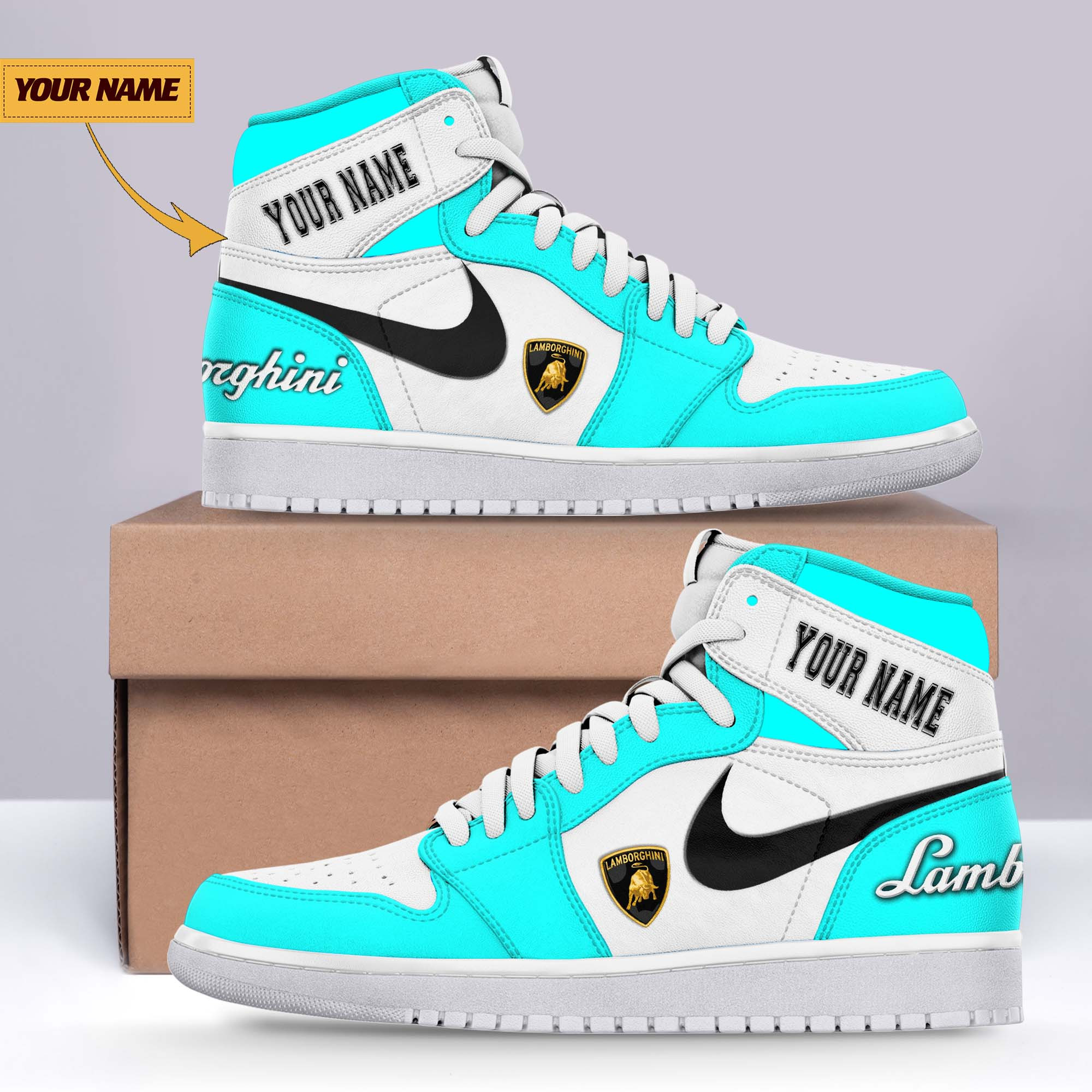 JWFancy Lamborghini AJ1 High Sneakers Shoes For Men And Women