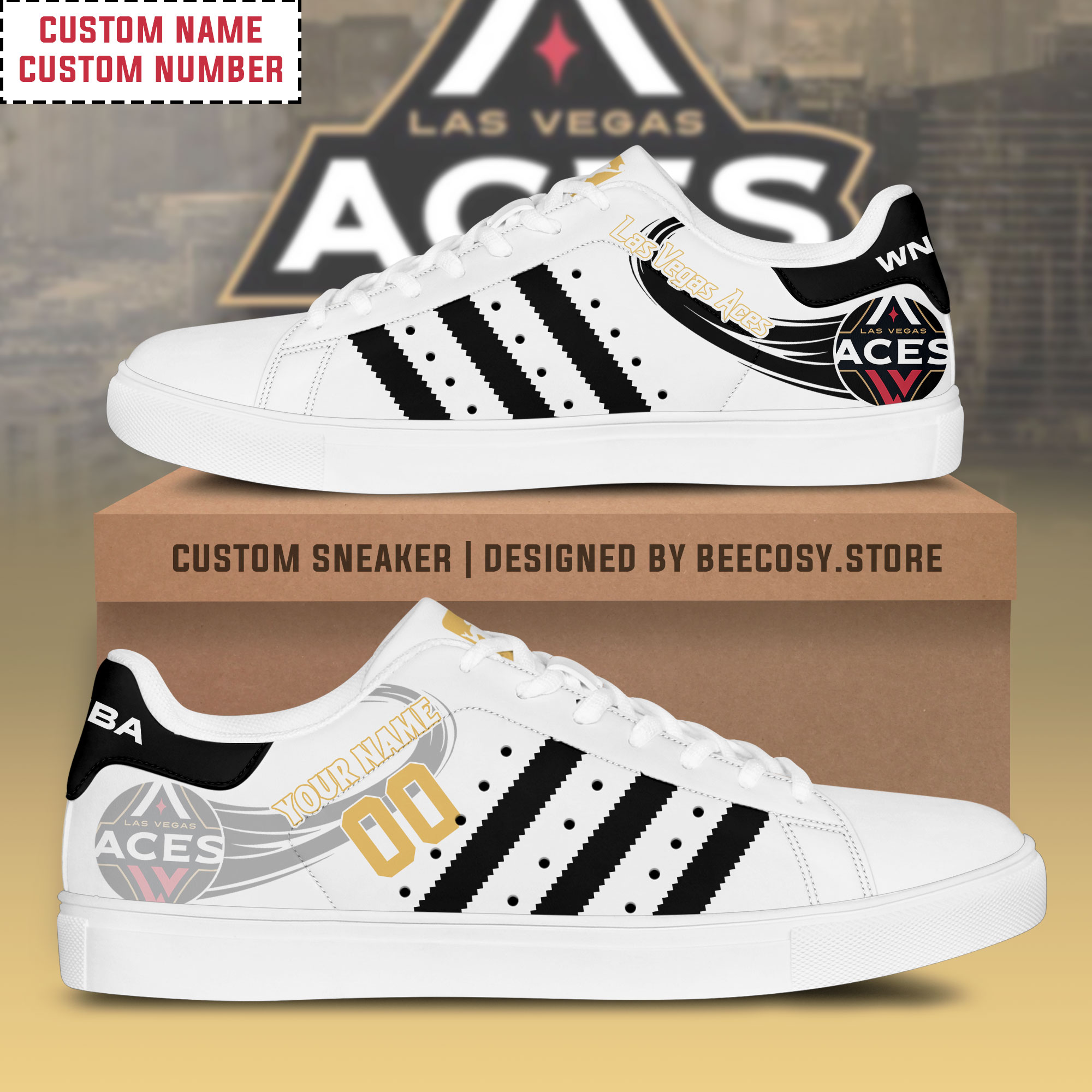 JWFancy Las Vegas Aces Skate Stan Shoes Sneakes For Men And Women