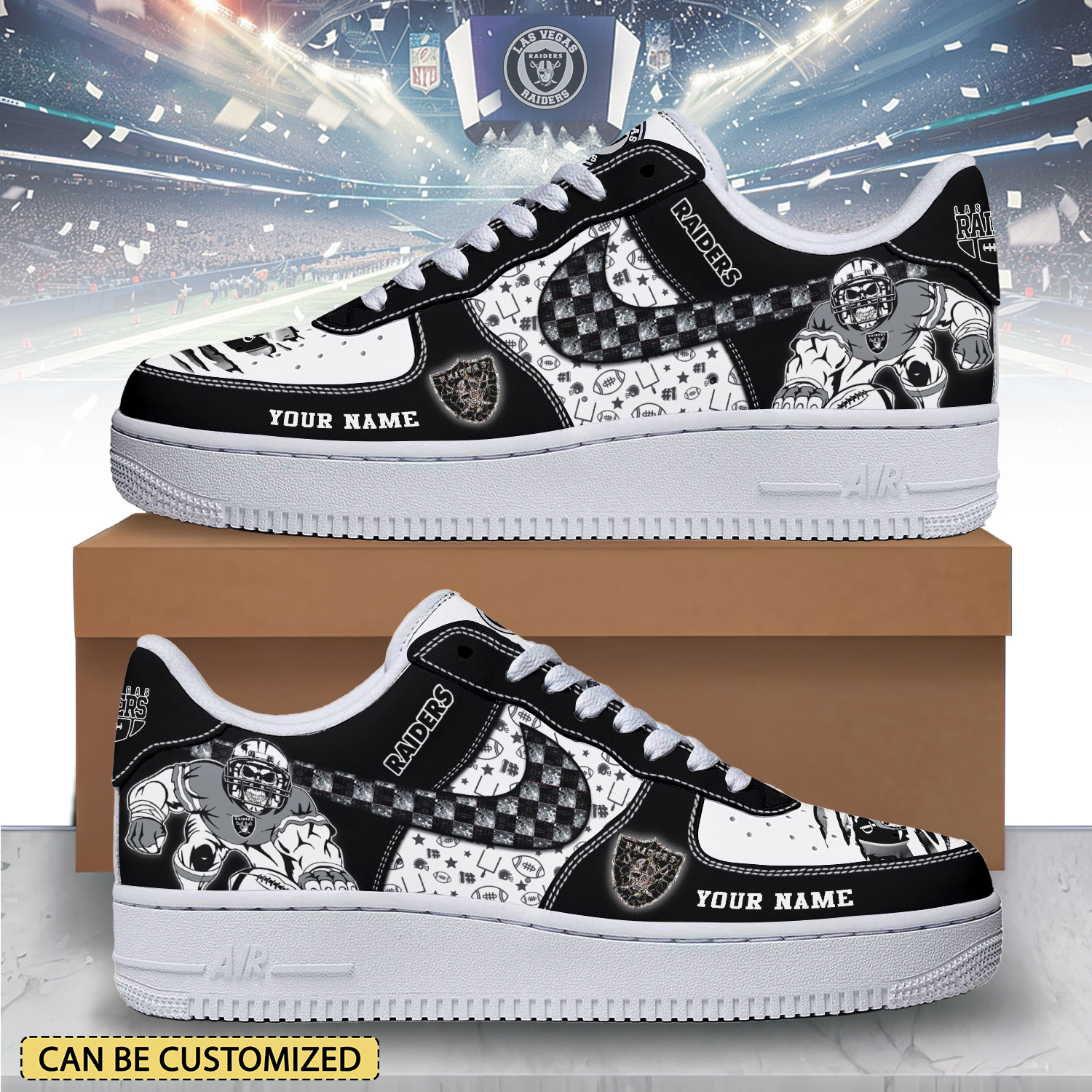 JWFancy Las Vegas Raiders Air Low-Top Sneakers Shoes For Men And Women