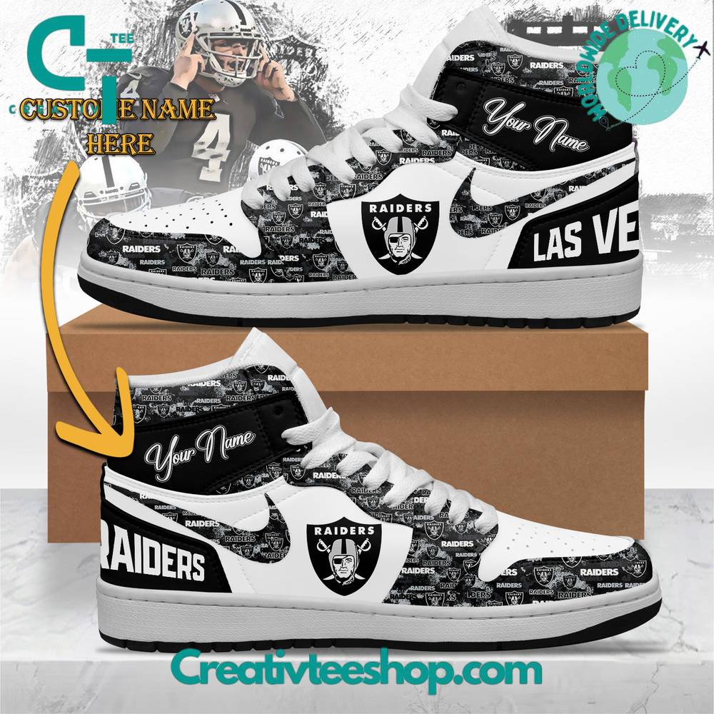 JWFancy Las Vegas Raiders AJ1 High Sneakers Shoes For Men And Women