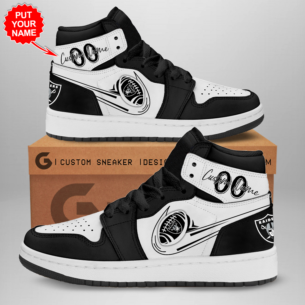 JWFancy Las Vegas Raiders AJ1 High Sneakers Shoes For Men And Women
