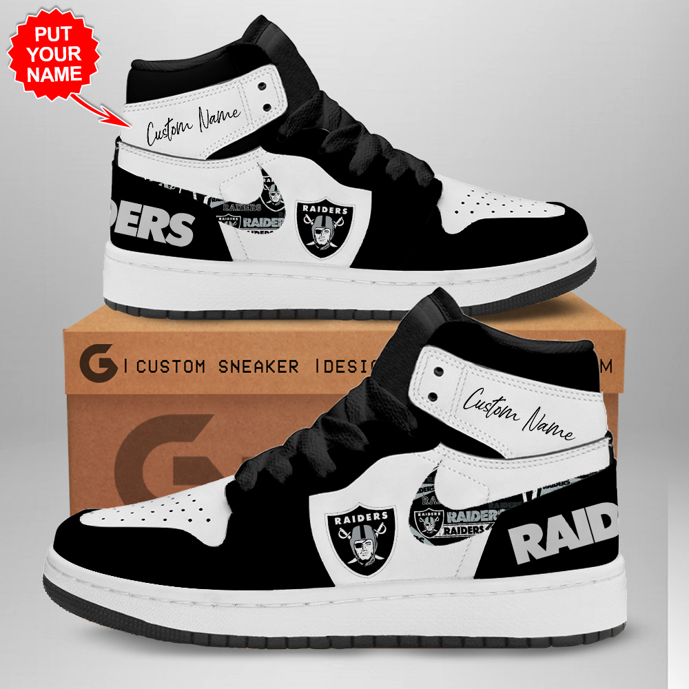 JWFancy Las Vegas Raiders AJ1 High Sneakers Shoes For Men And Women