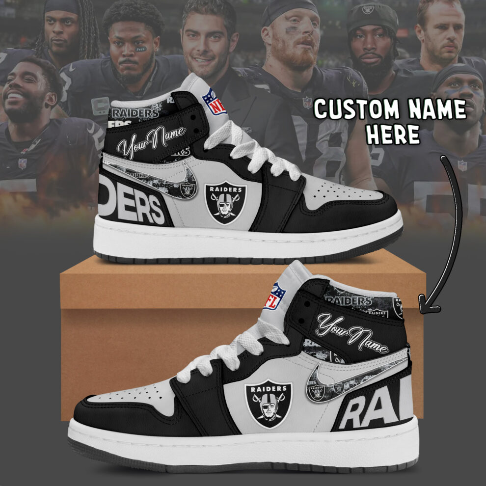 JWFancy Las Vegas Raiders AJ1 High Sneakers Shoes For Men And Women