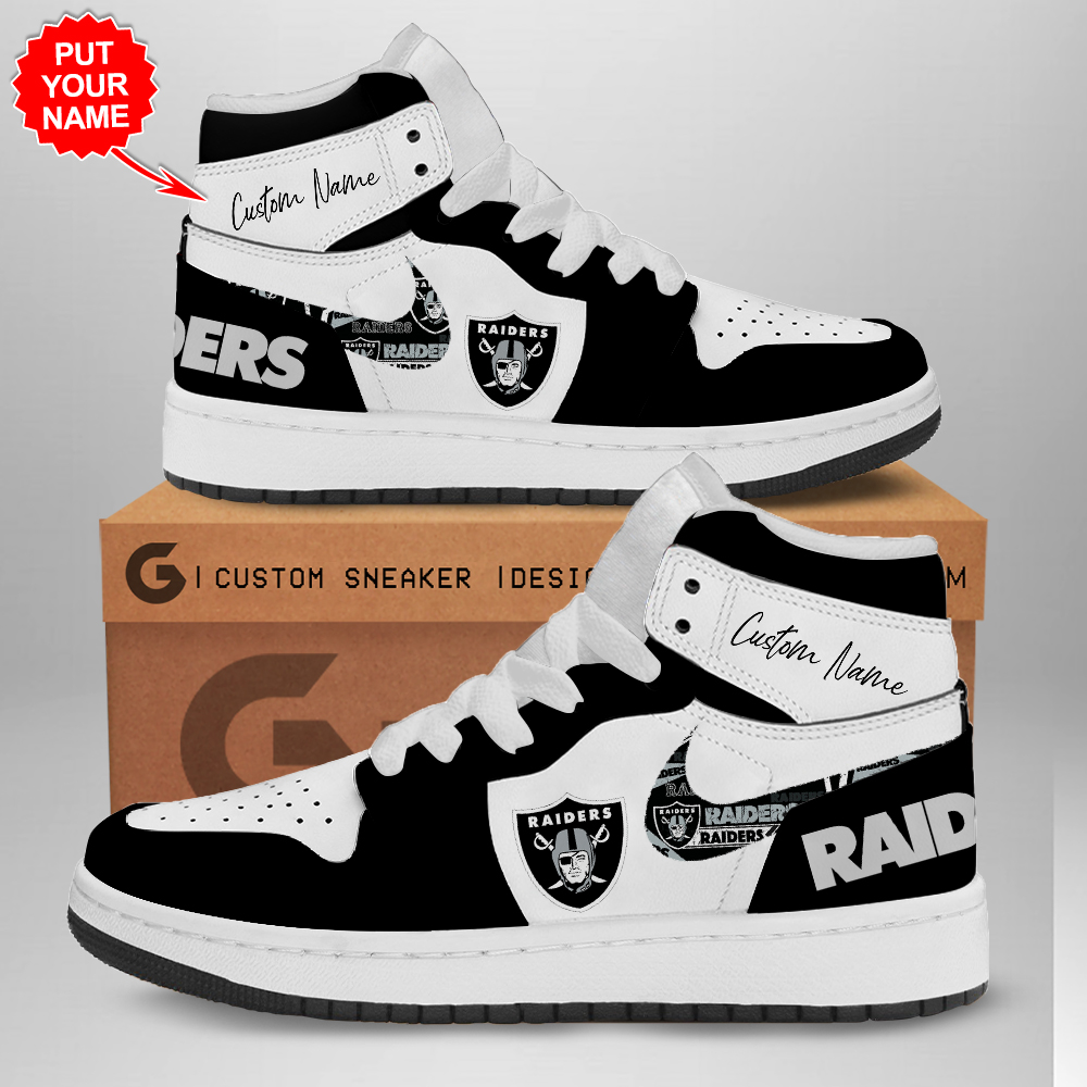 JWFancy Las Vegas Raiders AJ1 High Sneakers Shoes For Men And Women