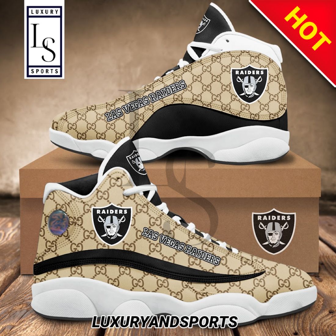 JWFancy Las Vegas Raiders AJ13 Sneakers Shoes For Men And Women
