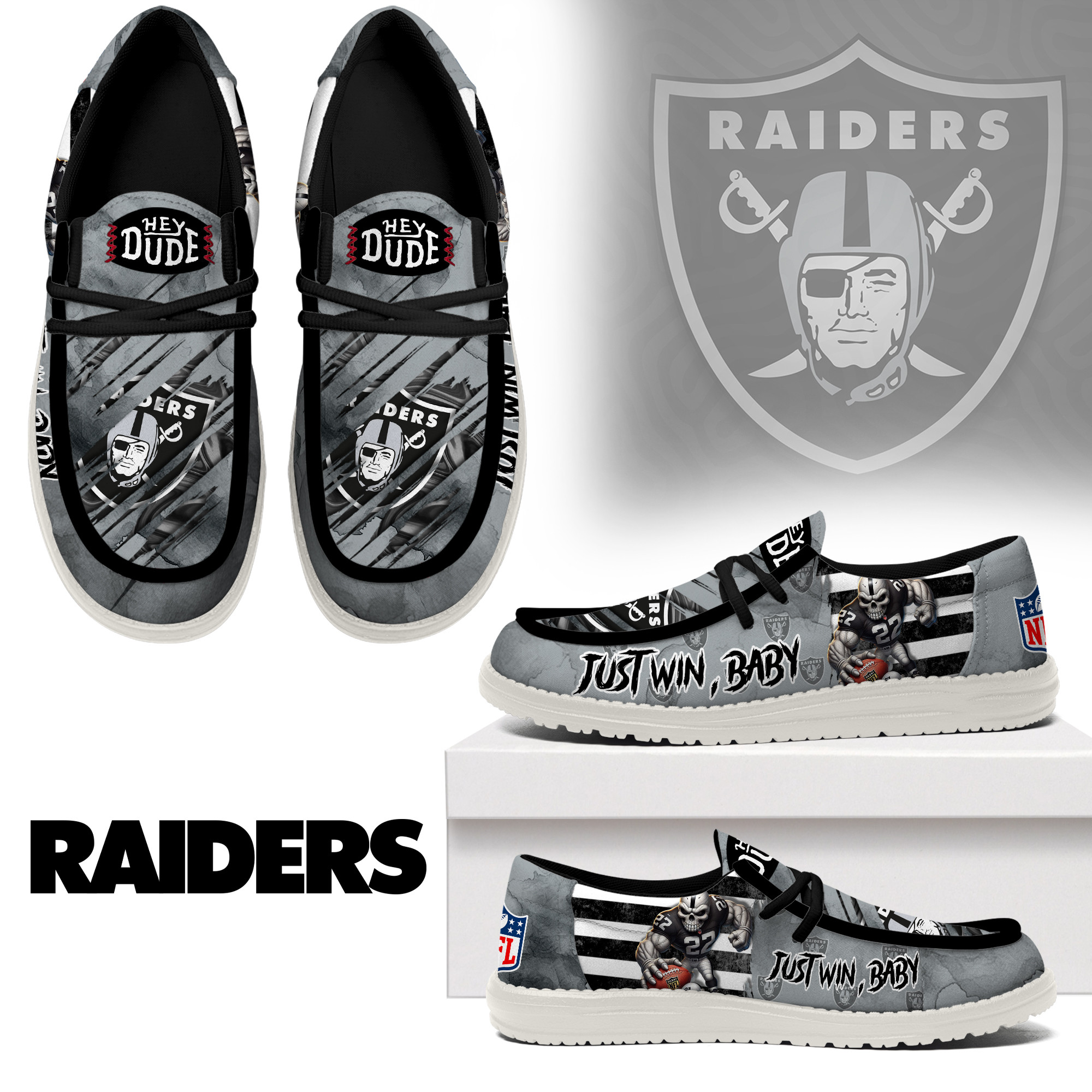 JWFancy Las Vegas Raiders – Custom Name Hey Dude