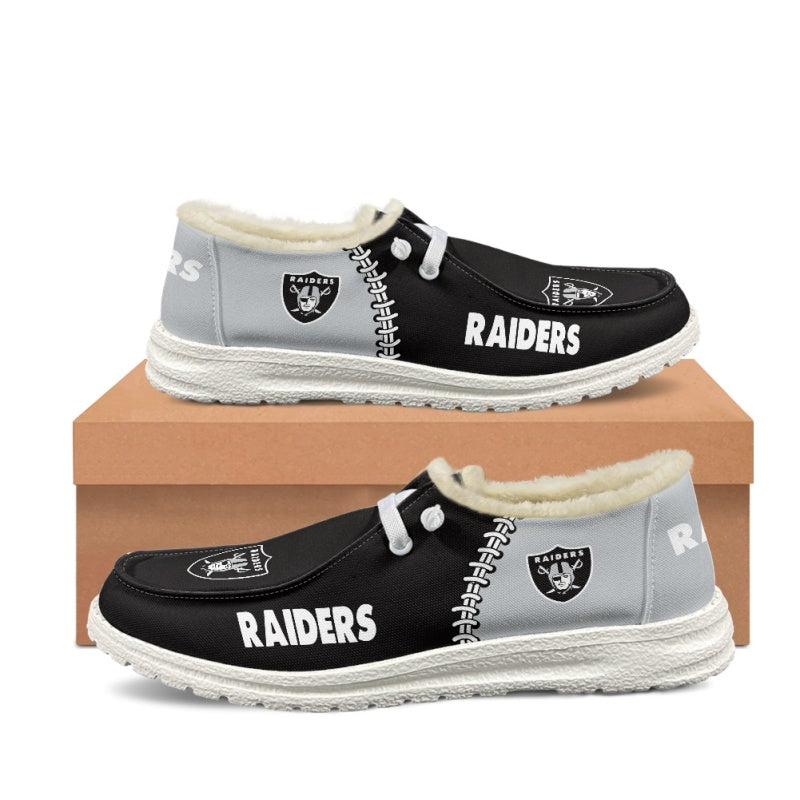 JWFancy Las Vegas Raiders Hey Dude Shoes Wally Men's Lace Up Loafers Comfortable For Men And Women