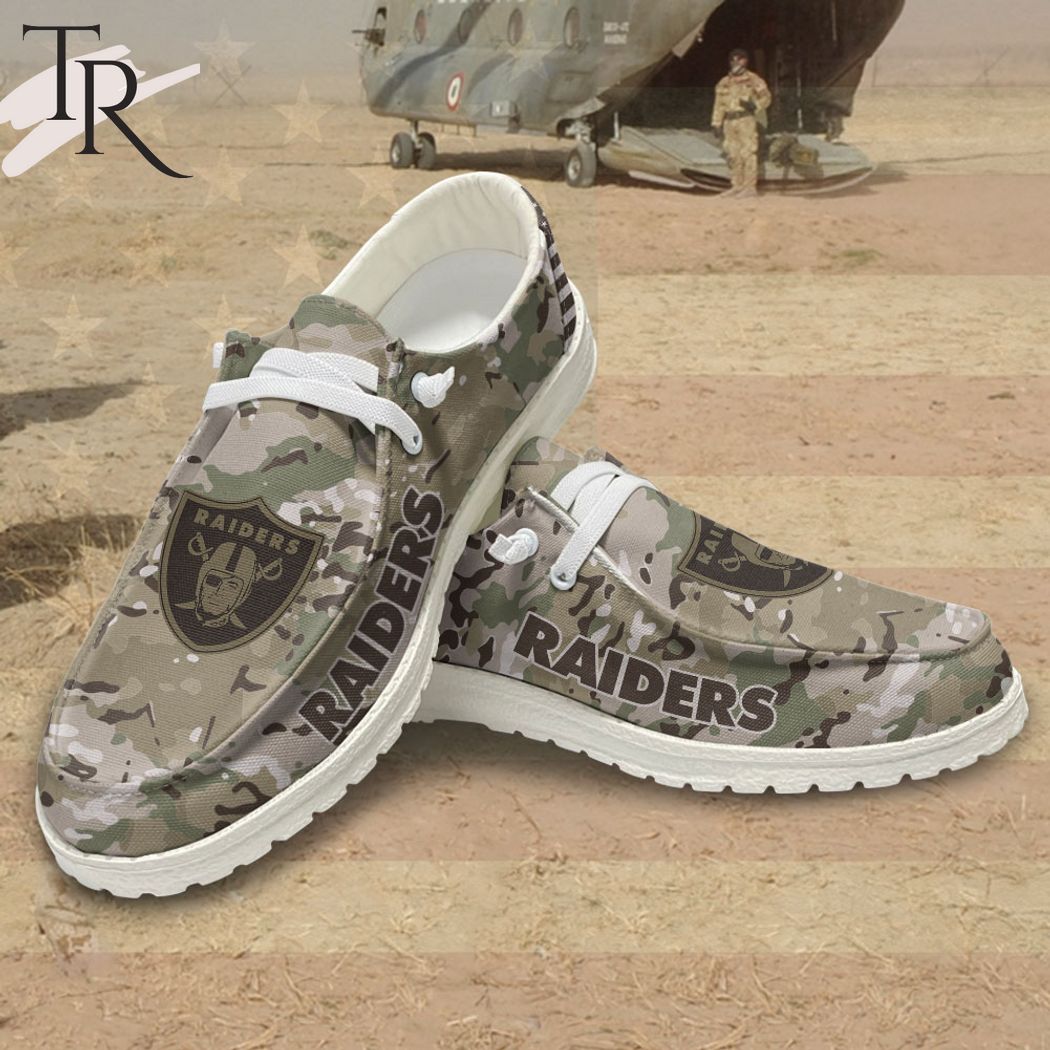 JWFancy Las Vegas Raiders Hey Dude Shoes Wally Men's Lace Up Loafers Comfortable For Men And Women