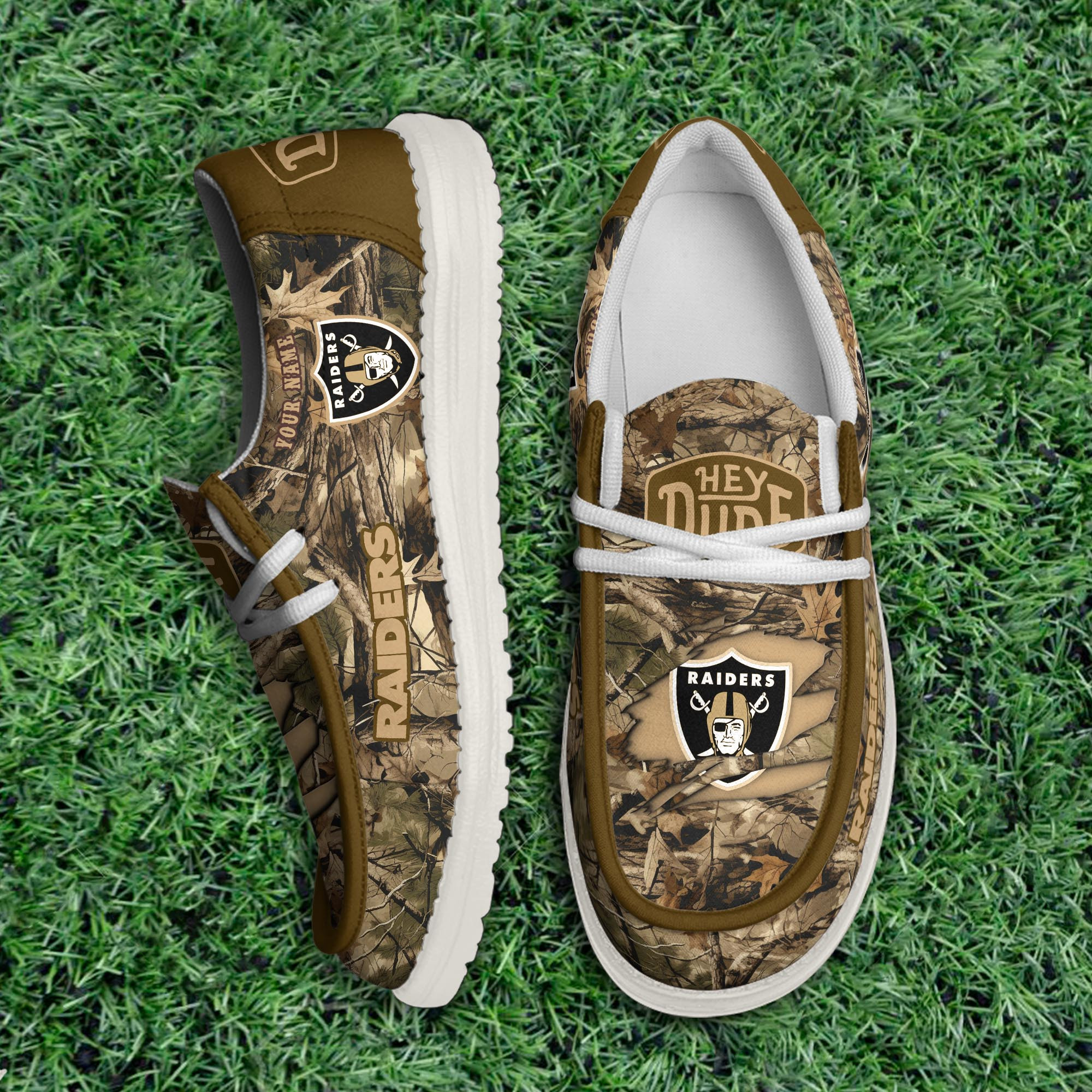 JWFancy Las Vegas Raiders Hey Dude Shoes Wally Men's Lace Up Loafers Comfortable For Men And Women