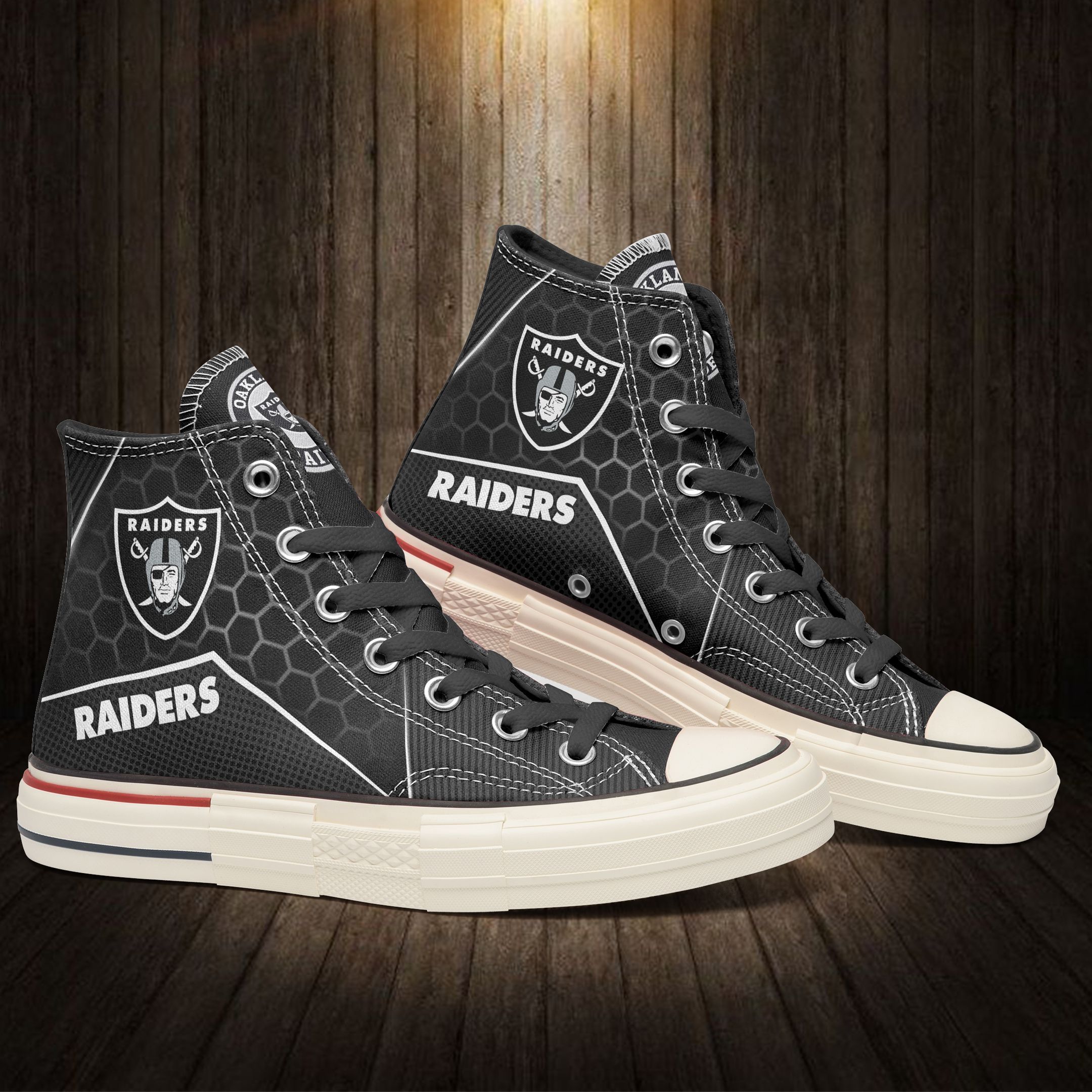 JWFancy Las Vegas Raiders High Top Canvas Sneakers Shoes For Men And Women