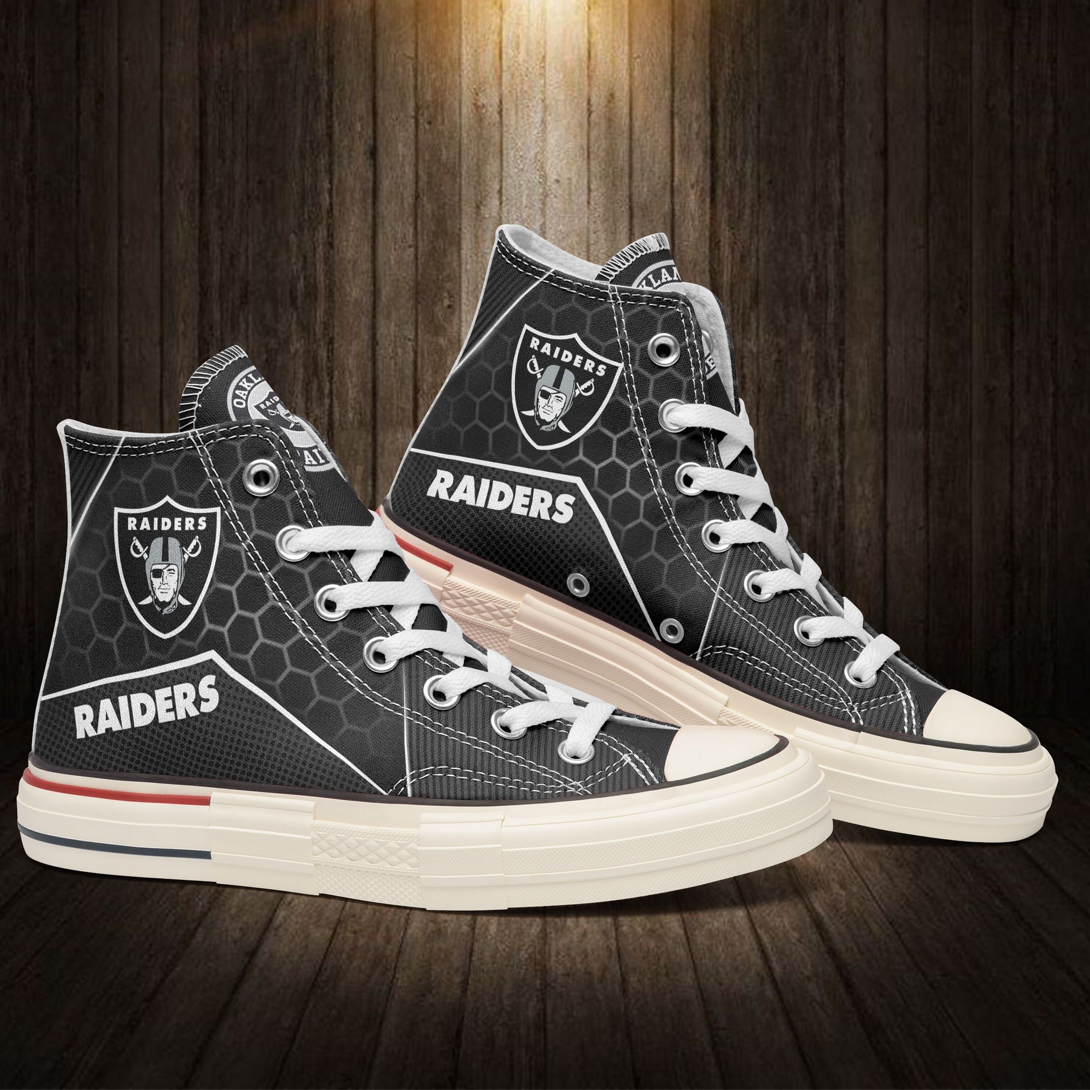 JWFancy Las Vegas Raiders High Top Canvas Sneakers Shoes For Men And Women