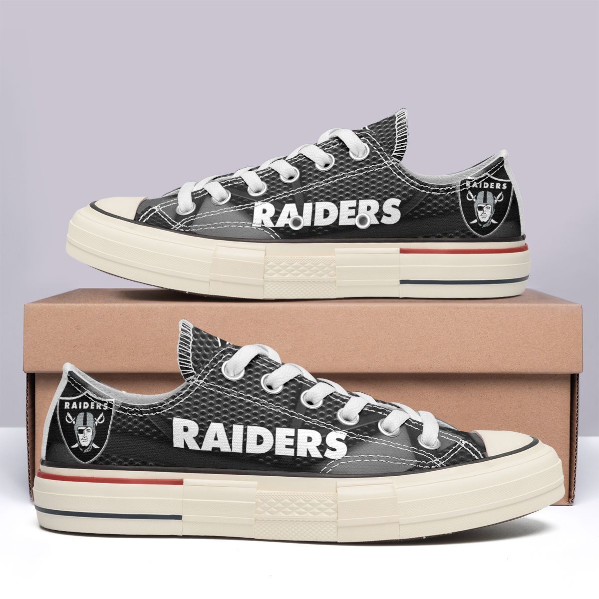 JWFancy Las Vegas Raiders Low Top Canvas Sneakers Shoes For Men And Women