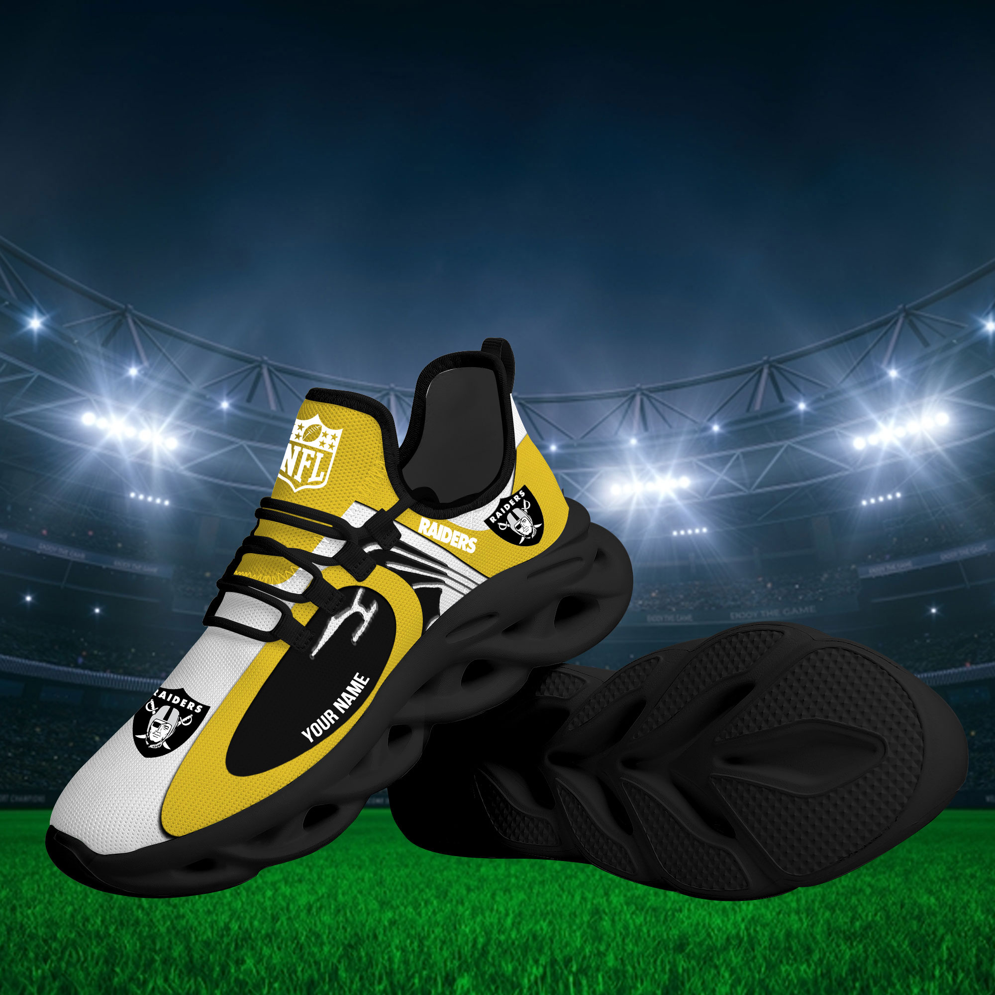JWFancy Las Vegas Raiders Max Soul Shoes Sneakers For Men And Women