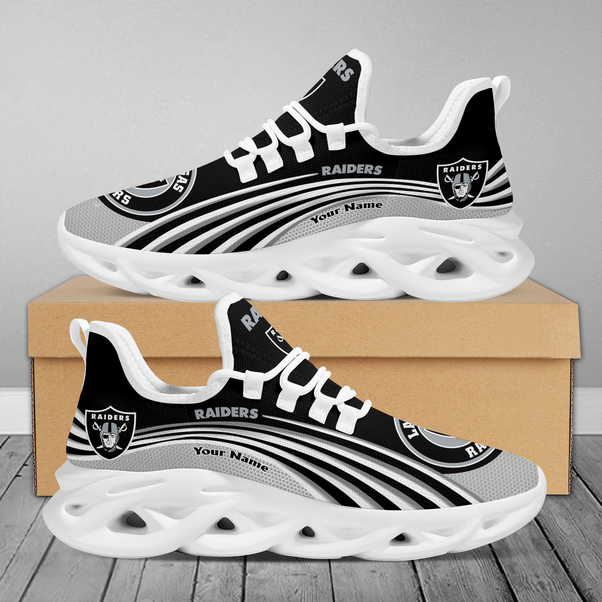 JWFancy Las Vegas Raiders Max Soul Shoes Sneakers For Men And Women