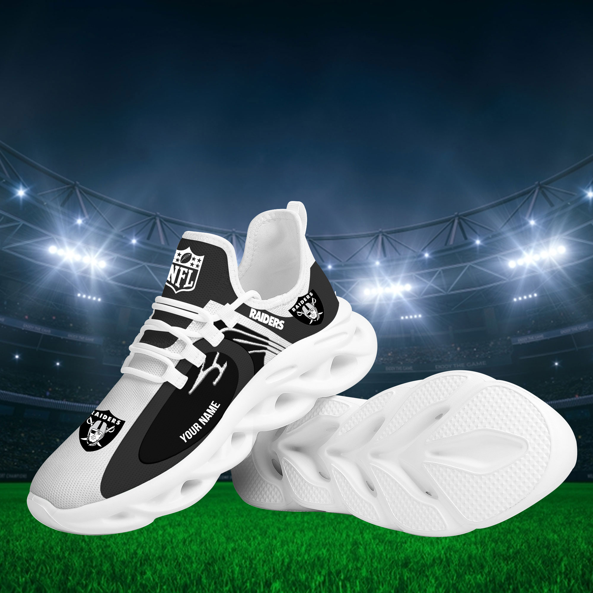 JWFancy Las Vegas Raiders Max Soul Shoes Sneakers For Men And Women