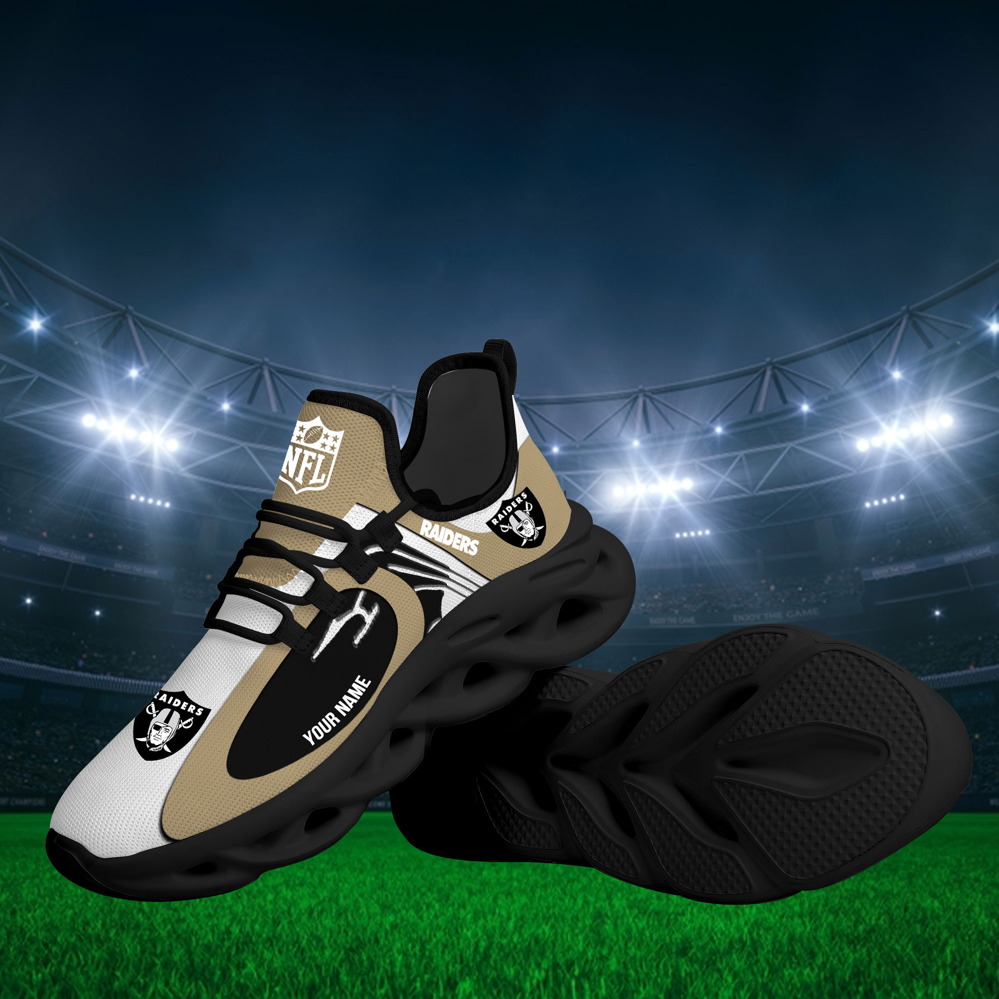 JWFancy Las Vegas Raiders Max Soul Shoes Sneakers For Men And Women