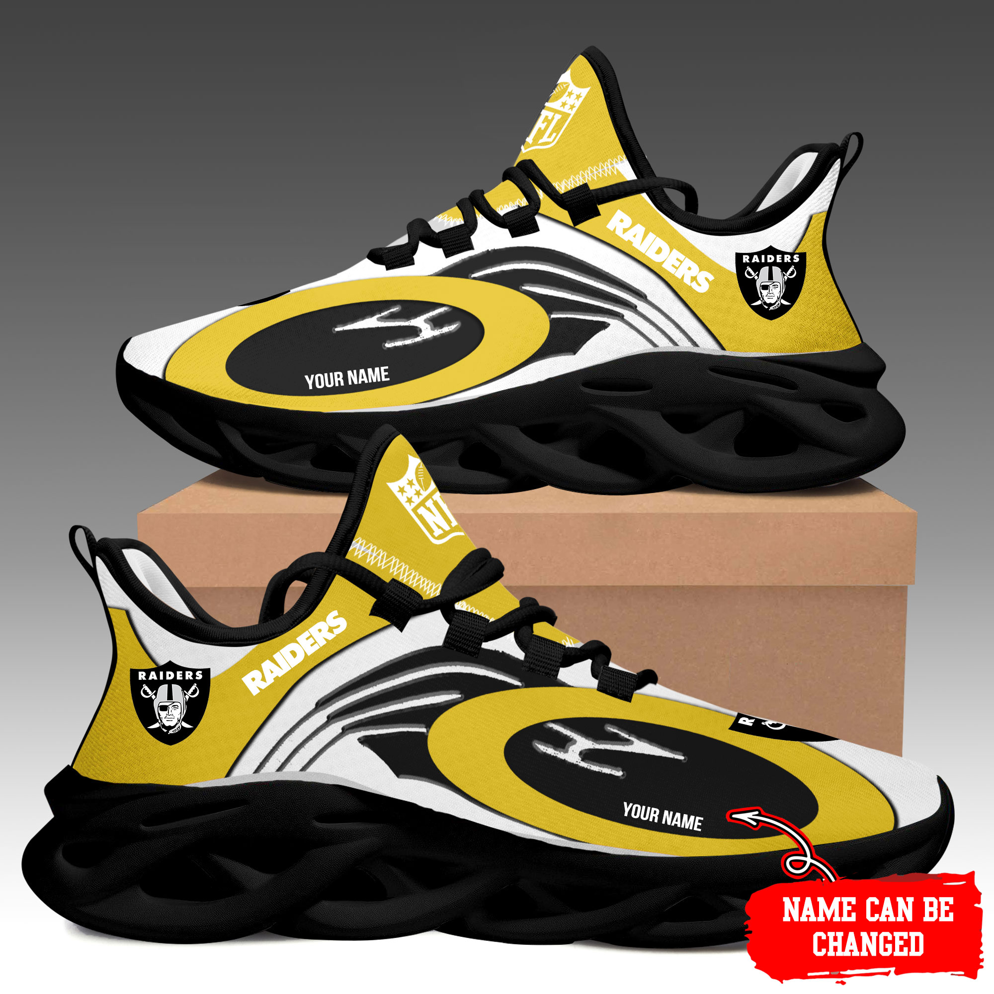 JWFancy Las Vegas Raiders Max Soul Shoes Sneakers For Men And Women