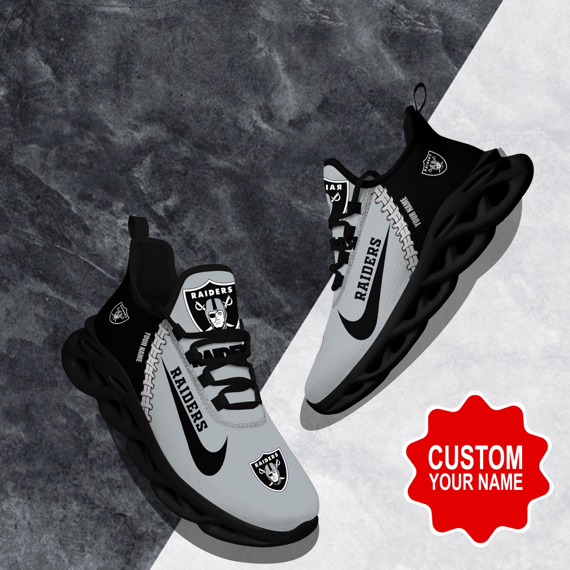 JWFancy Las Vegas Raiders Max Soul Shoes Sneakers For Men And Women