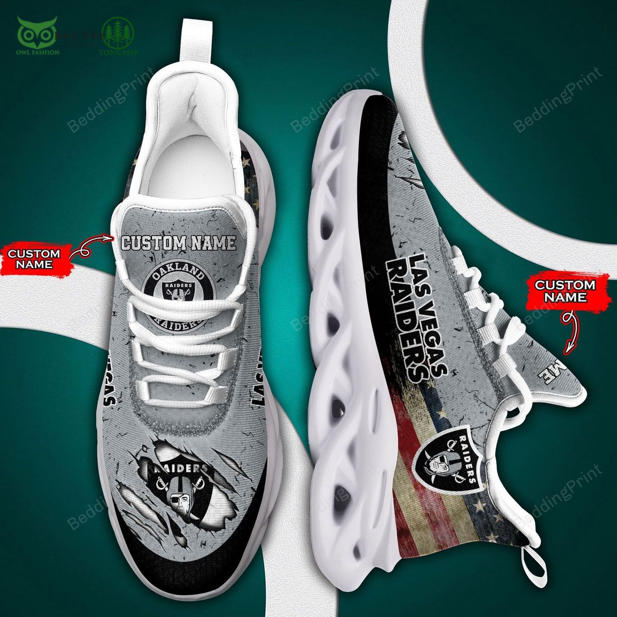 JWFancy Las Vegas Raiders Max Soul Shoes Sneakers For Men And Women