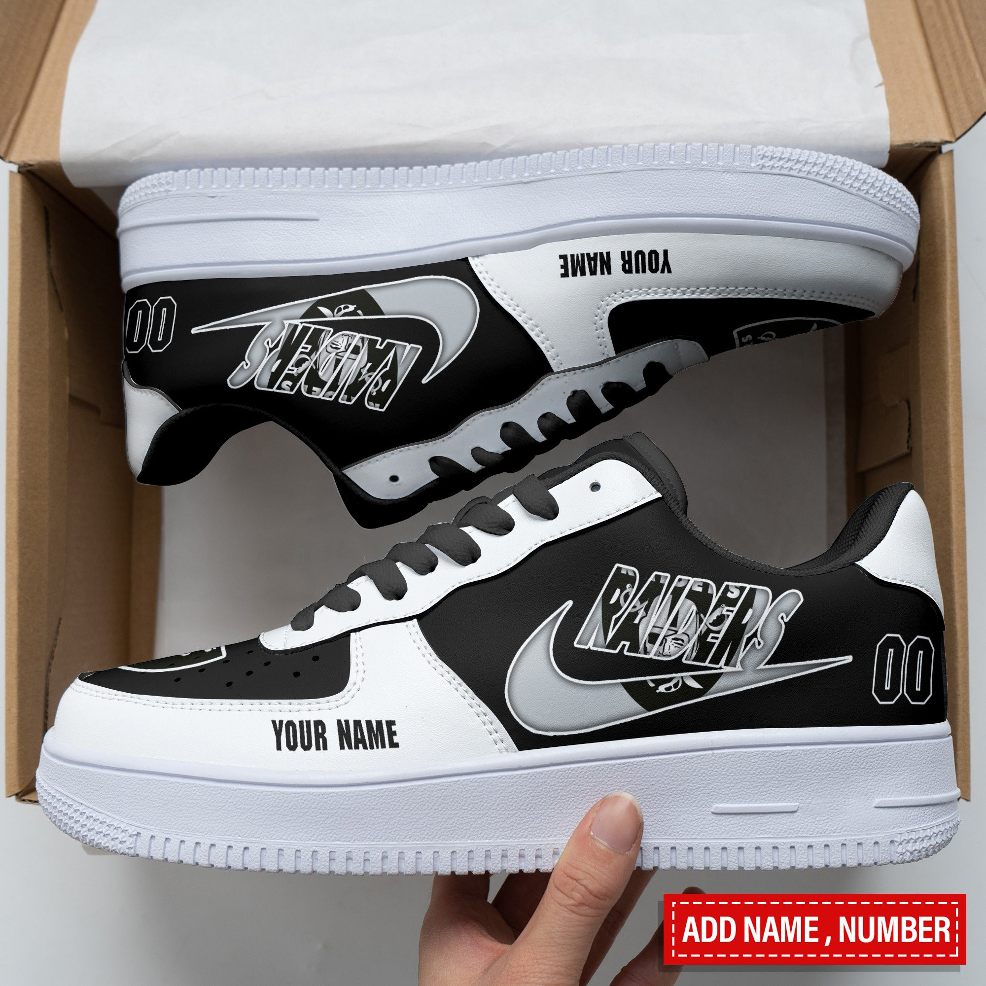JWFancy Las Vegas Raiders NFL Air Low-Top Sneakers Shoes For Men And Women