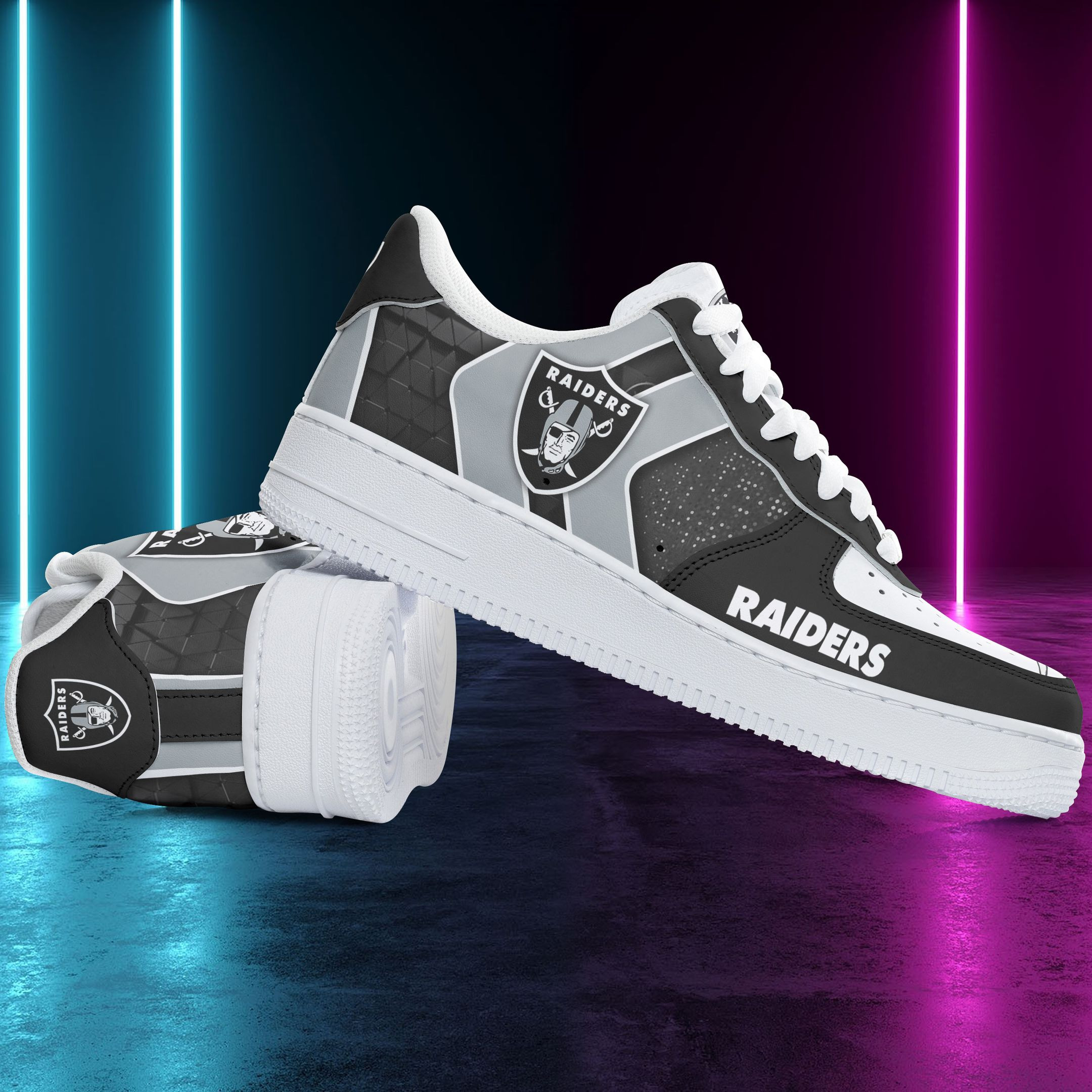JWFancy Las Vegas Raiders NFL Air Low-Top Sneakers Shoes For Men And Women