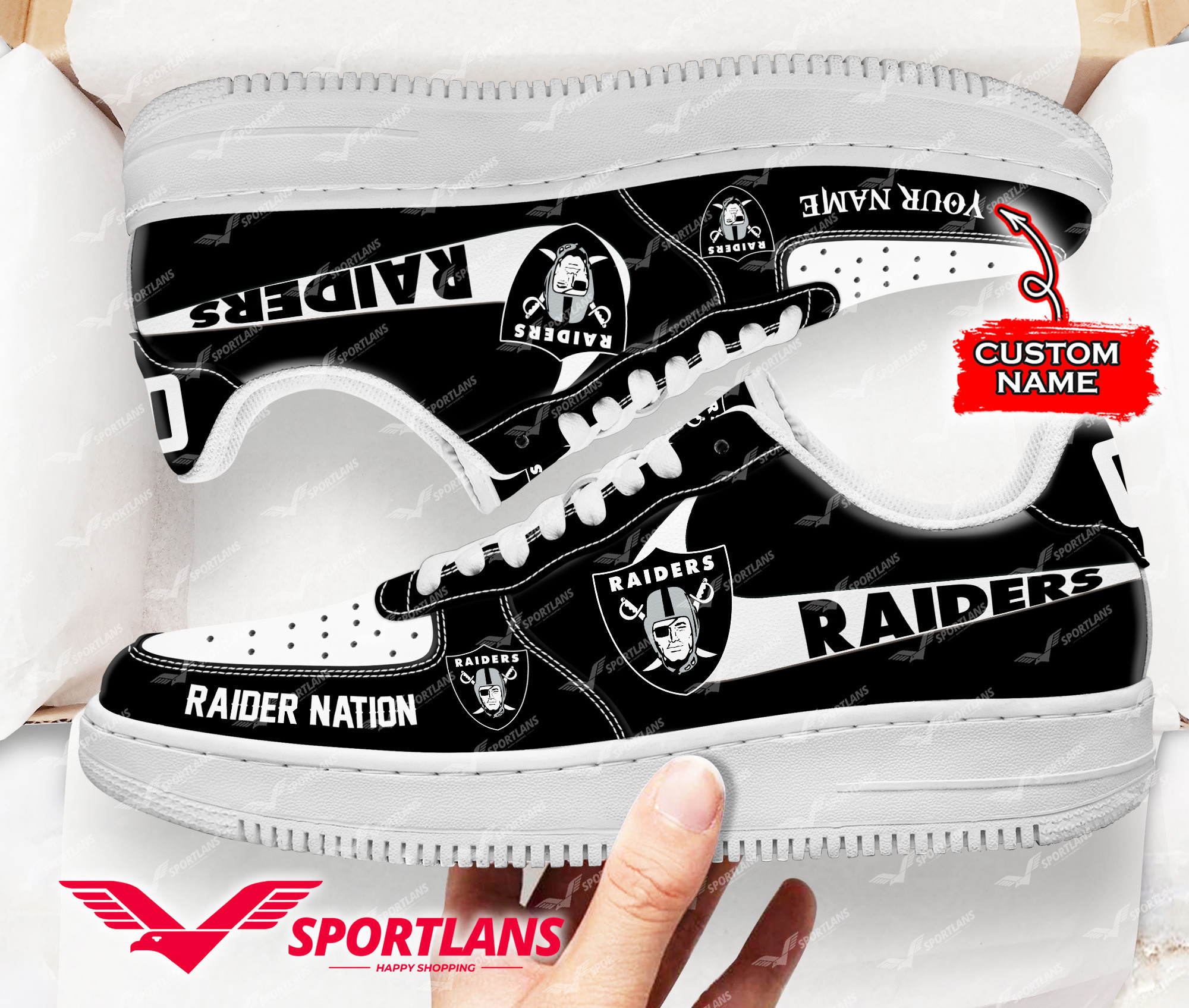 JWFancy Las Vegas Raiders NFL Air Low-Top Sneakers Shoes For Men And Women