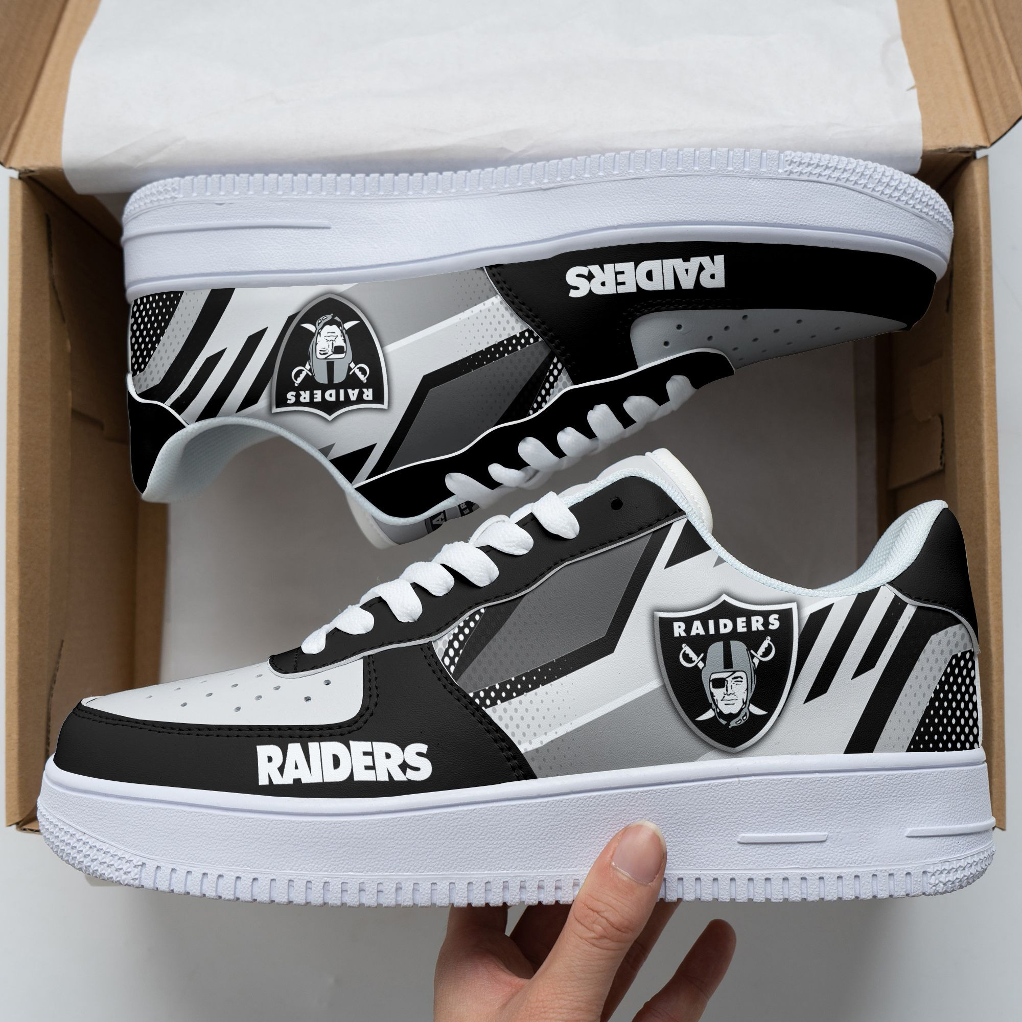 JWFancy Las Vegas Raiders NFL Air Low-Top Sneakers Shoes For Men And Women