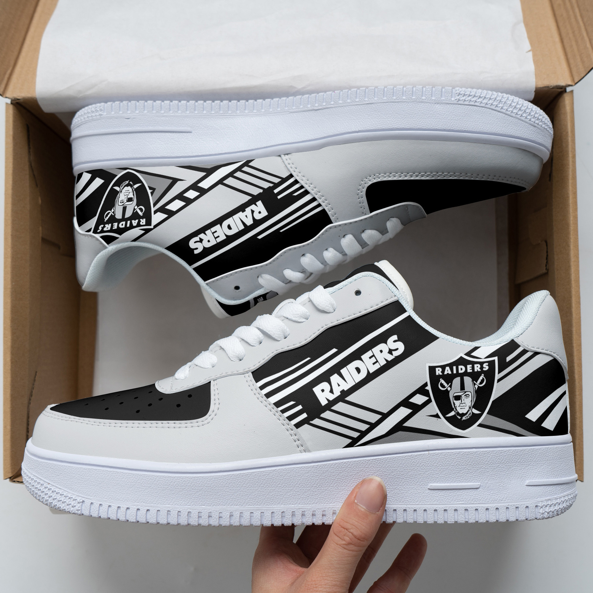 JWFancy Las Vegas Raiders NFL Air Low-Top Sneakers Shoes For Men And Women