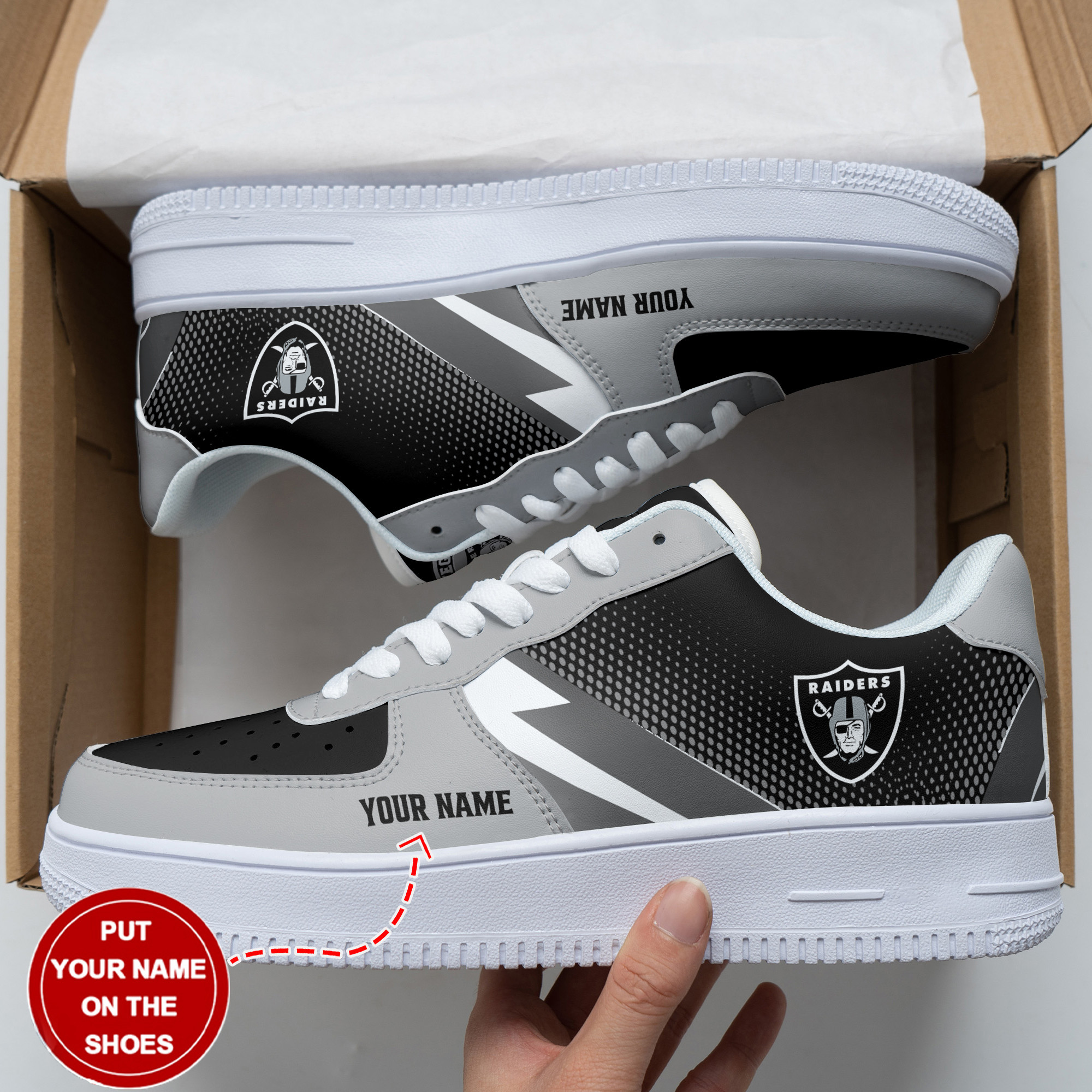 JWFancy Las Vegas Raiders NFL Air Low-Top Sneakers Shoes For Men And Women