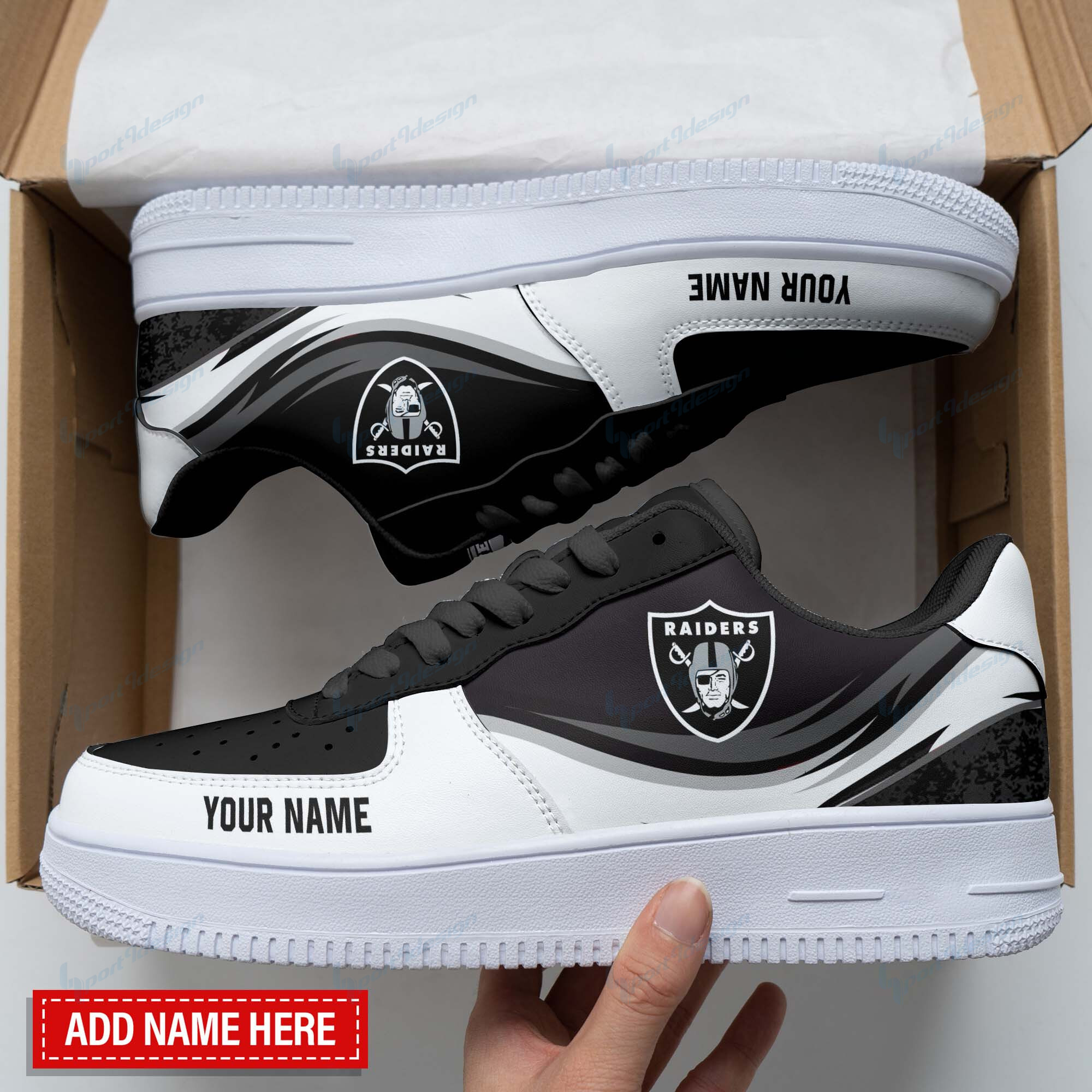 JWFancy Las Vegas Raiders NFL Air Low-Top Sneakers Shoes For Men And Women