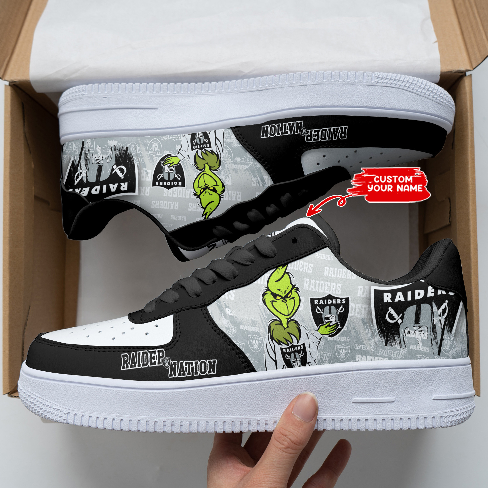 JWFancy Las Vegas Raiders NFL Air Low-Top Sneakers Shoes For Men And Women