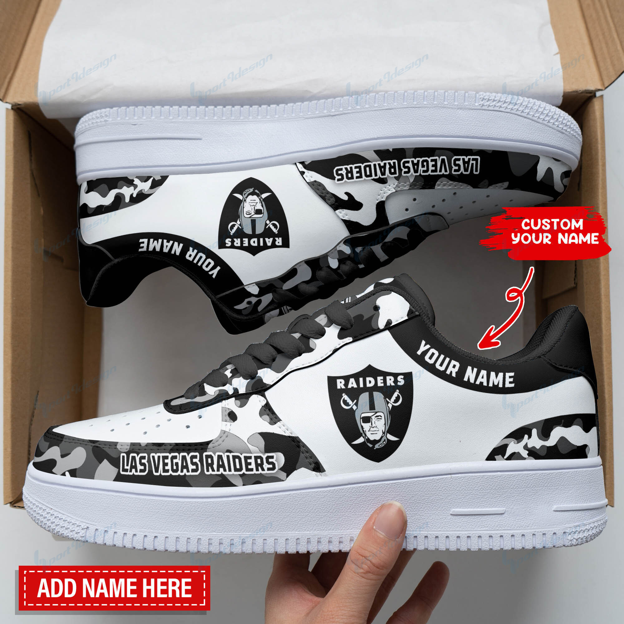 JWFancy Las Vegas Raiders NFL Air Low-Top Sneakers Shoes For Men And Women