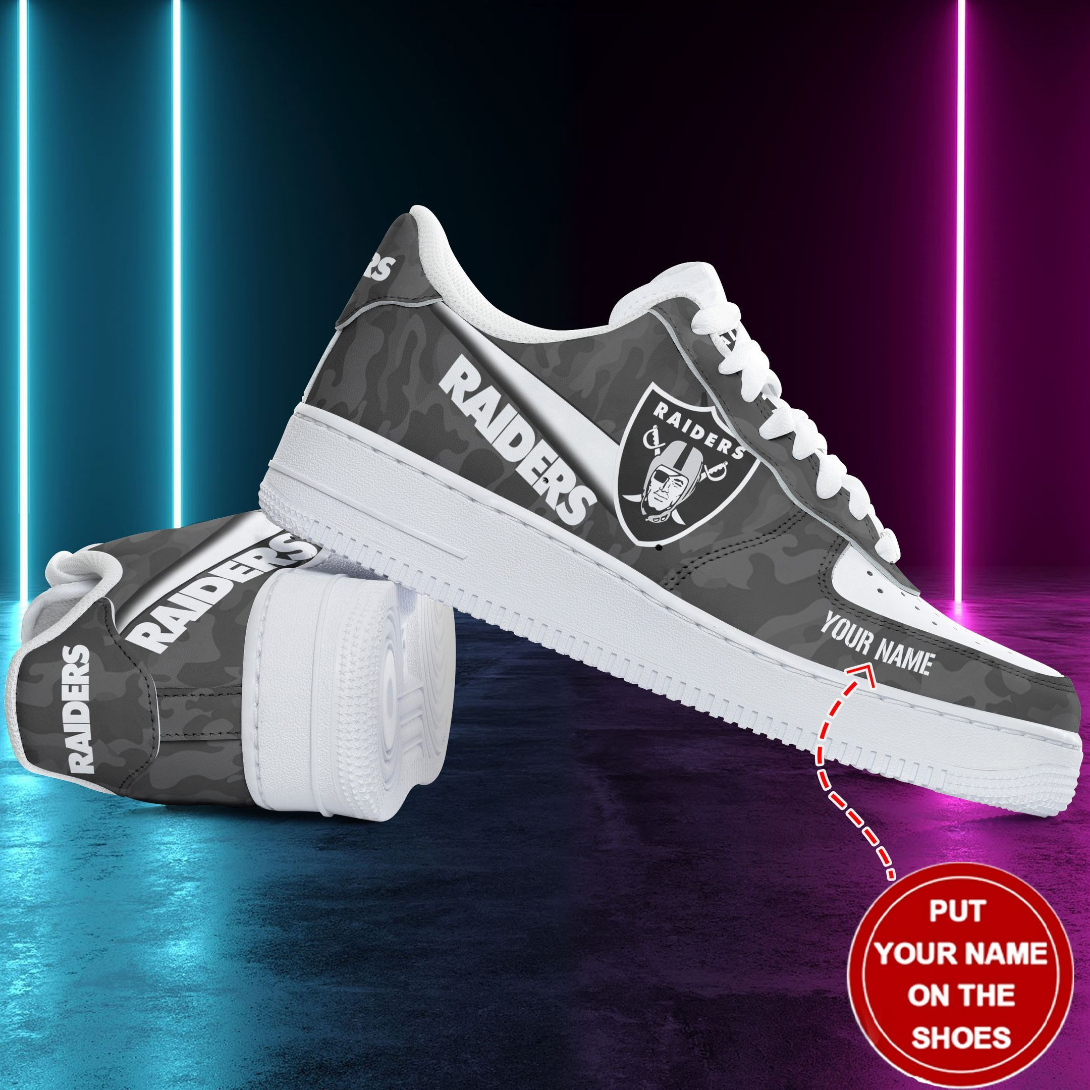 JWFancy Las Vegas Raiders NFL Air Low-Top Sneakers Shoes For Men And Women