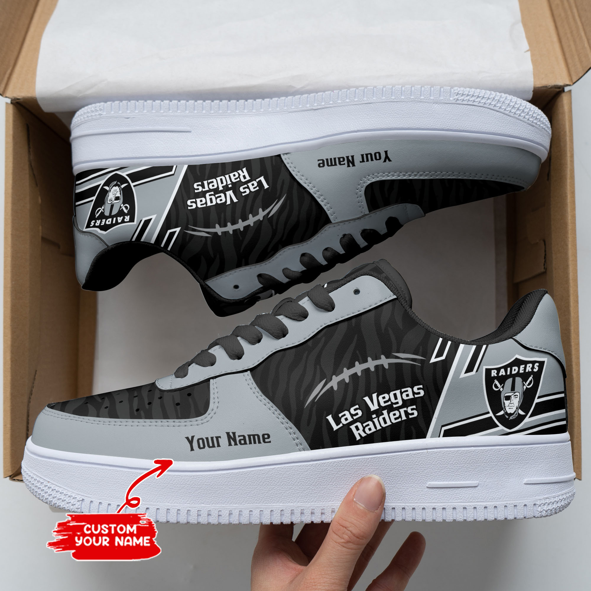 JWFancy Las Vegas Raiders NFL Air Low-Top Sneakers Shoes For Men And Women