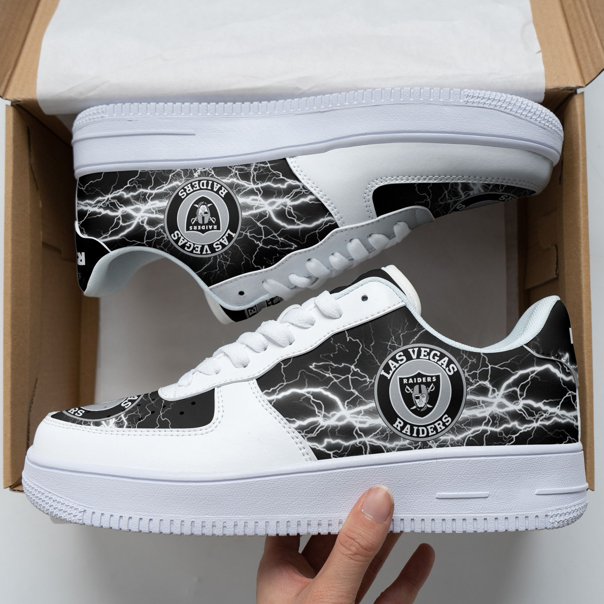 JWFancy Las Vegas Raiders NFL Air Low-Top Sneakers Shoes For Men And Women