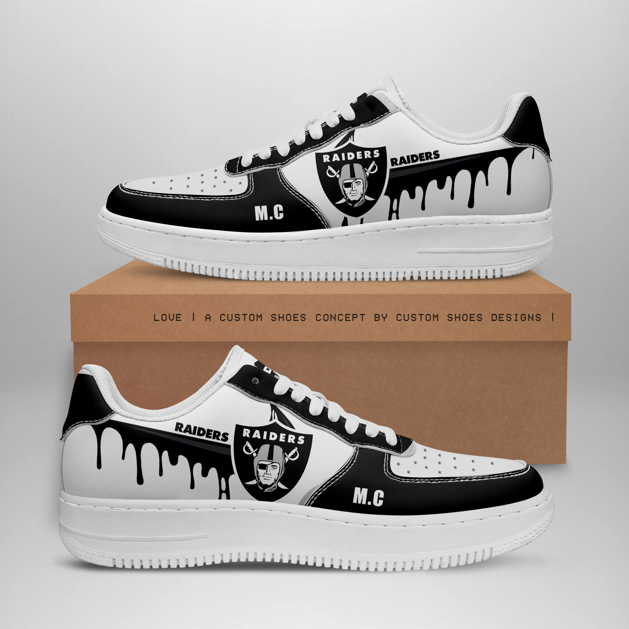 JWFancy Las Vegas Raiders NFL Air Low-Top Sneakers Shoes For Men And Women