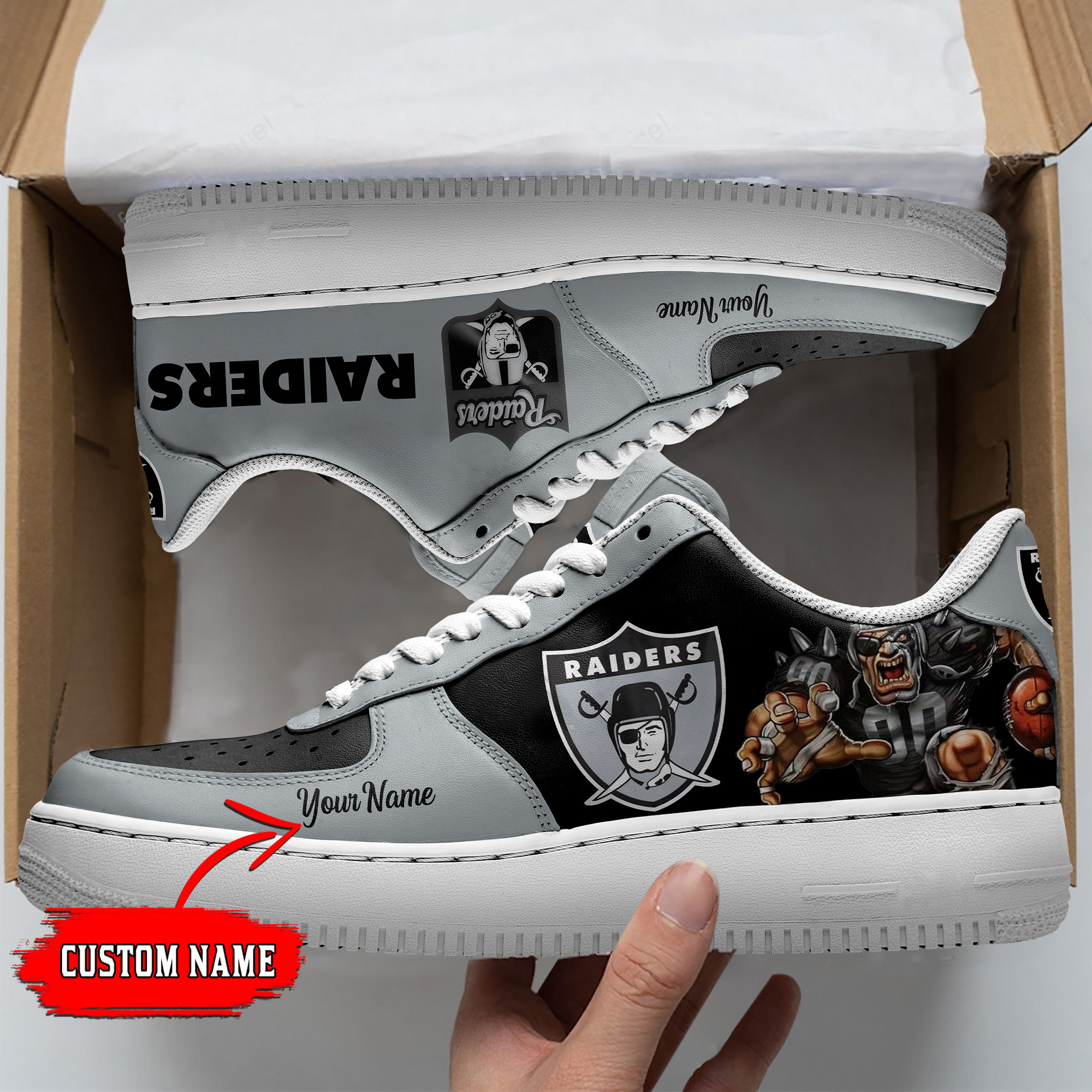JWFancy Las Vegas Raiders NFL Air Low-Top Sneakers Shoes For Men And Women