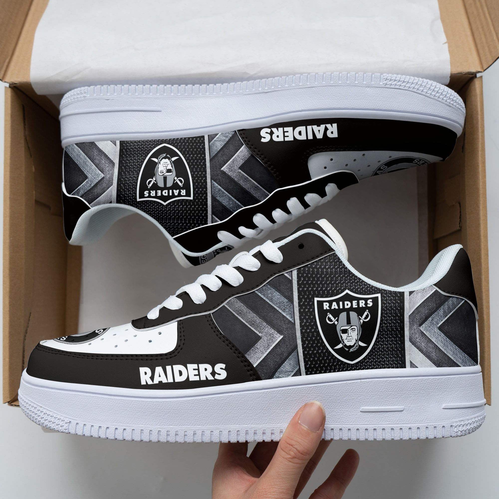 JWFancy Las Vegas Raiders NFL Air Low-Top Sneakers Shoes For Men And Women