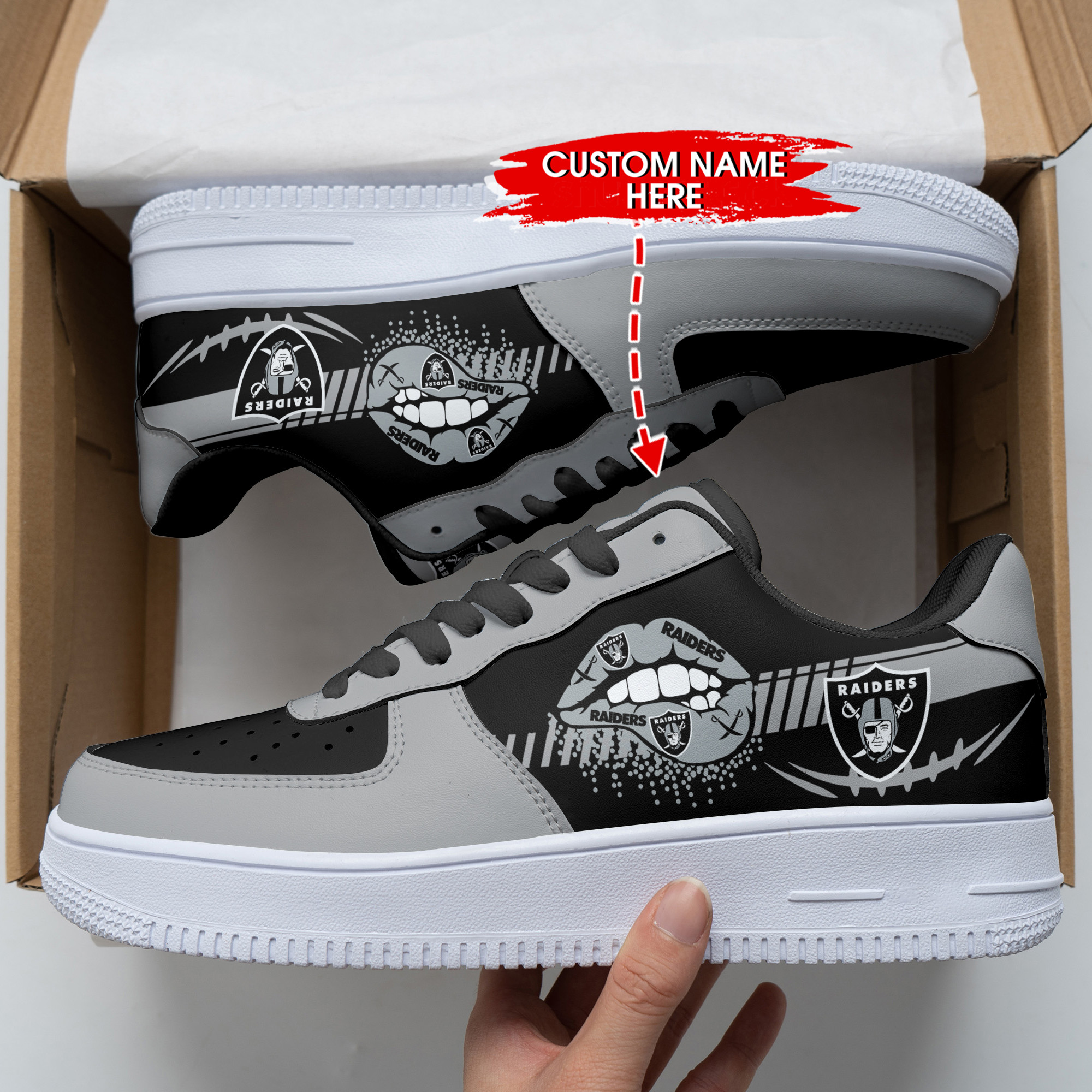 JWFancy Las Vegas Raiders NFL Air Low-Top Sneakers Shoes For Men And Women
