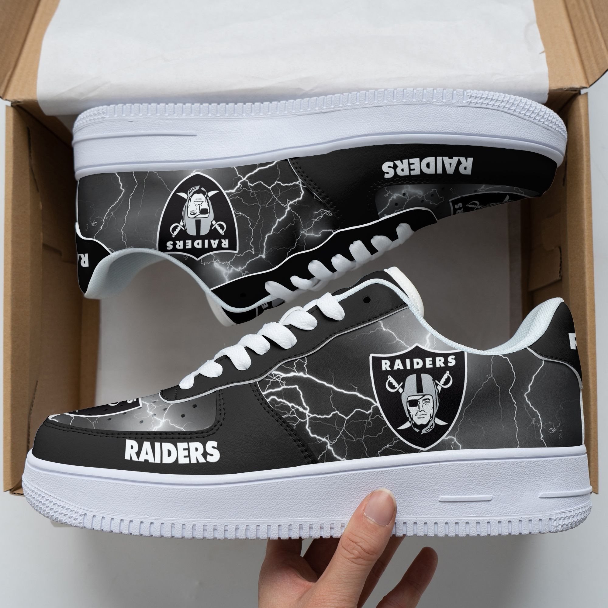 JWFancy Las Vegas Raiders NFL Air Low-Top Sneakers Shoes For Men And Women