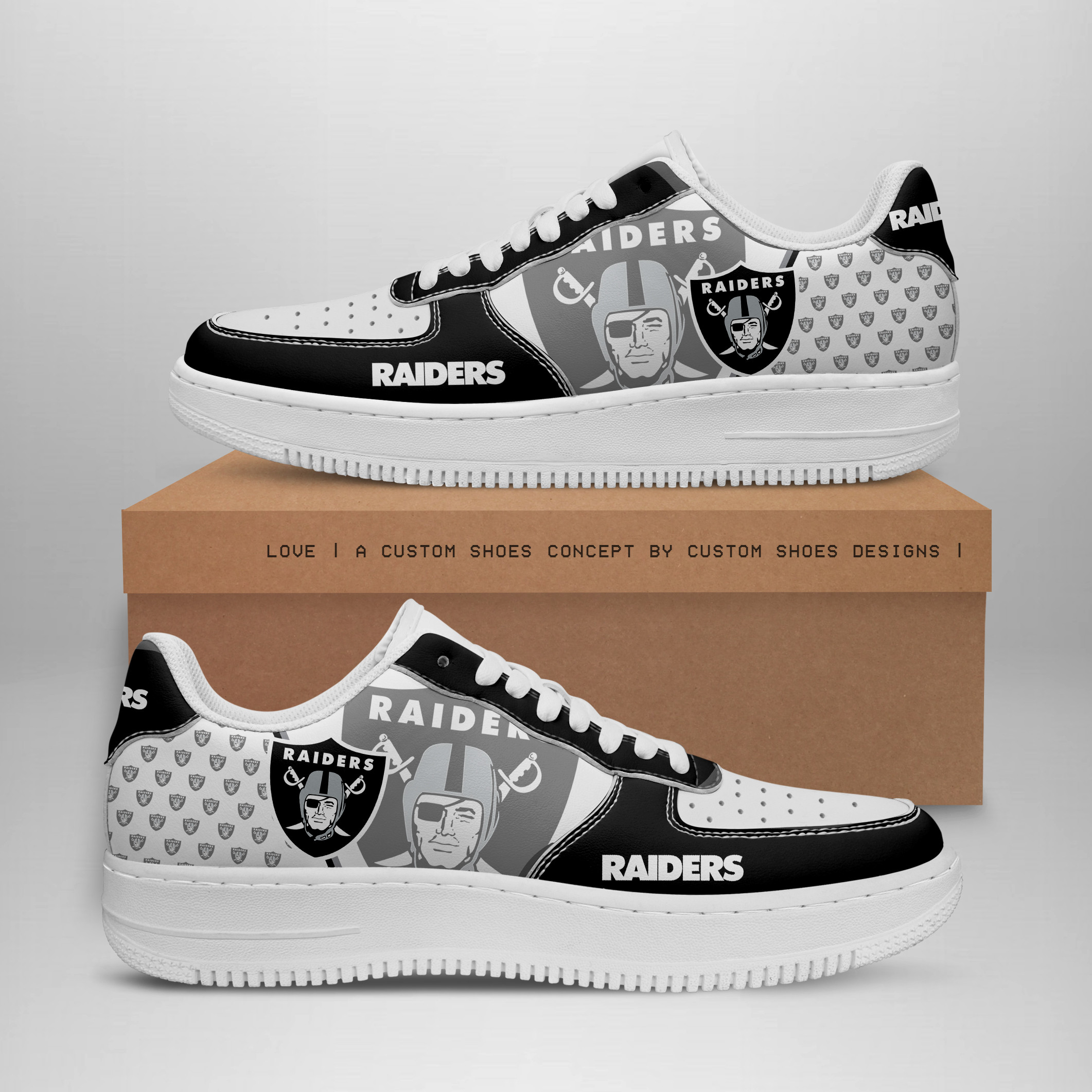 JWFancy Las Vegas Raiders NFL Air Low-Top Sneakers Shoes For Men And Women