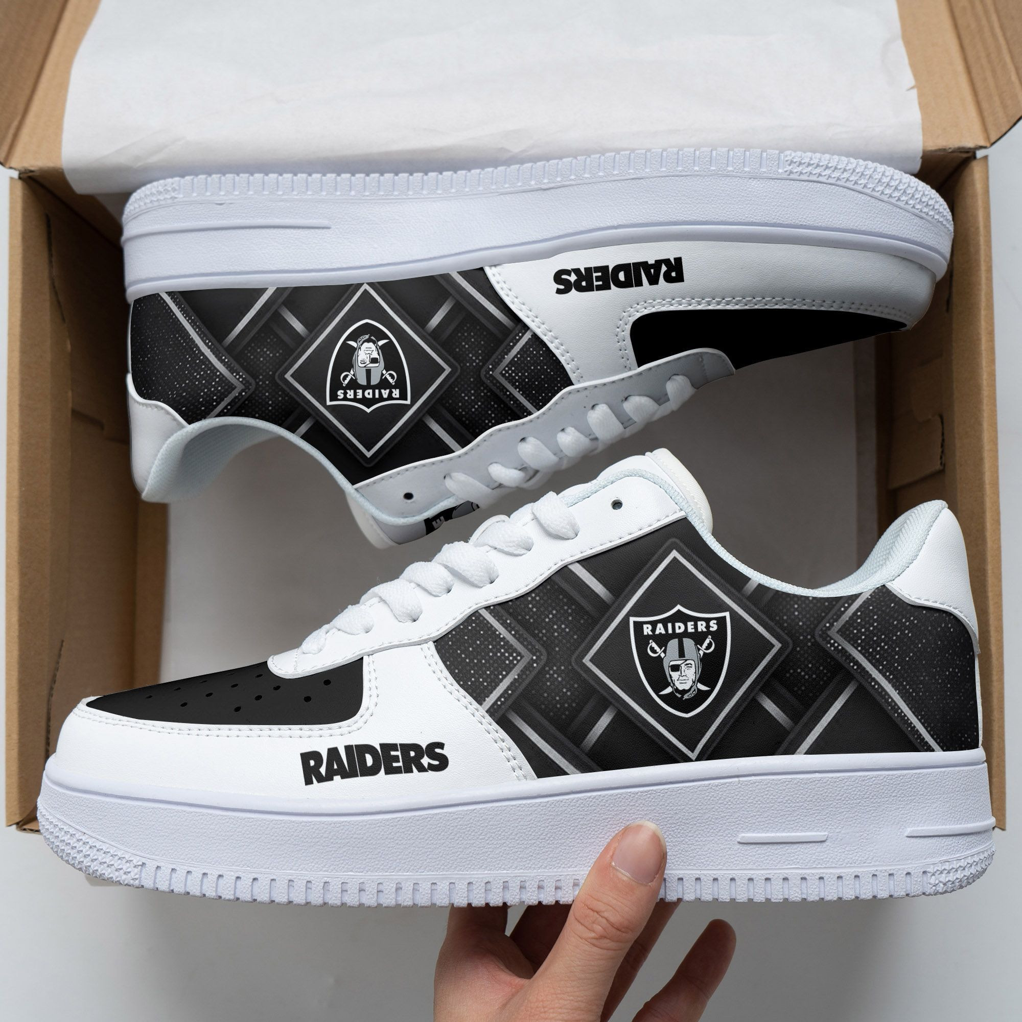 JWFancy Las Vegas Raiders NFL Air Low-Top Sneakers Shoes For Men And Women
