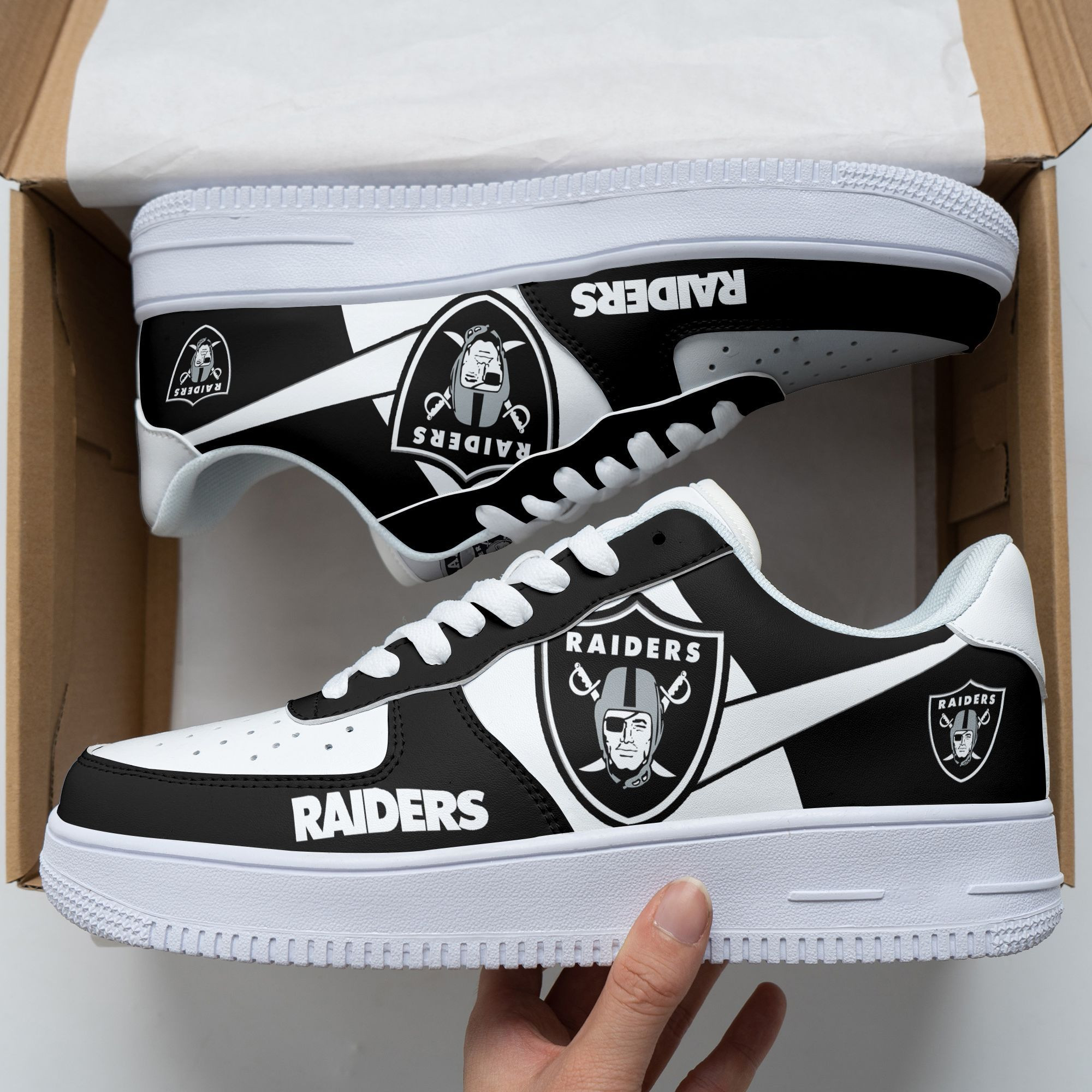 JWFancy Las Vegas Raiders NFL Air Low-Top Sneakers Shoes For Men And Women