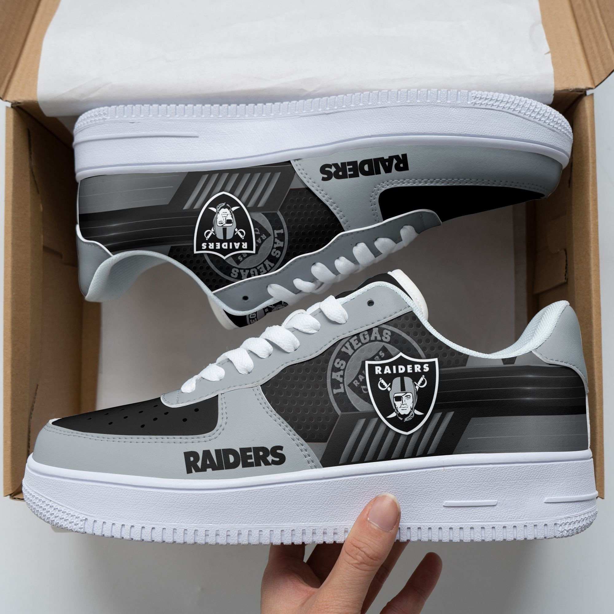 JWFancy Las Vegas Raiders NFL Air Low-Top Sneakers Shoes For Men And Women